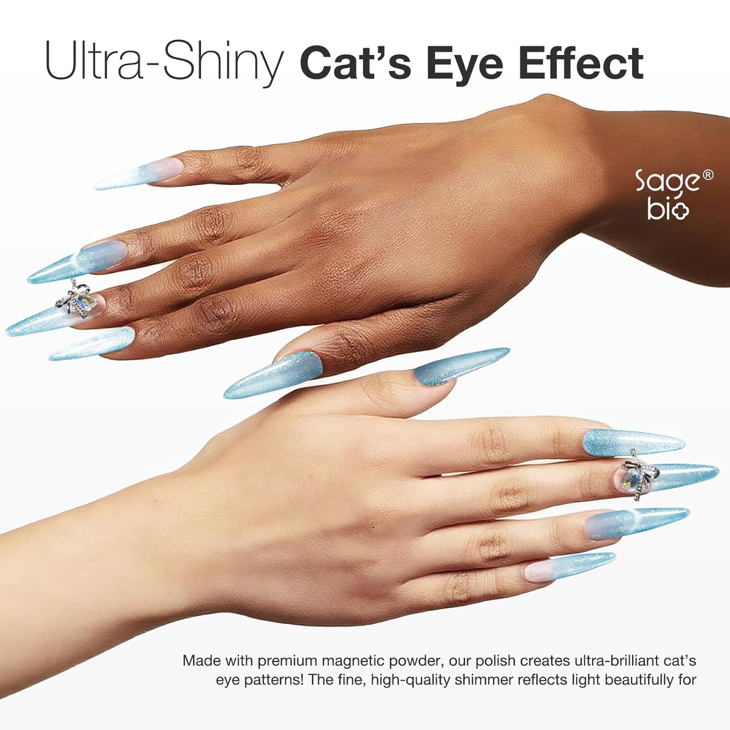 15ml Cat Eye Gel Nail Polish with Magnet Shimmer Glass Bead Effect 14