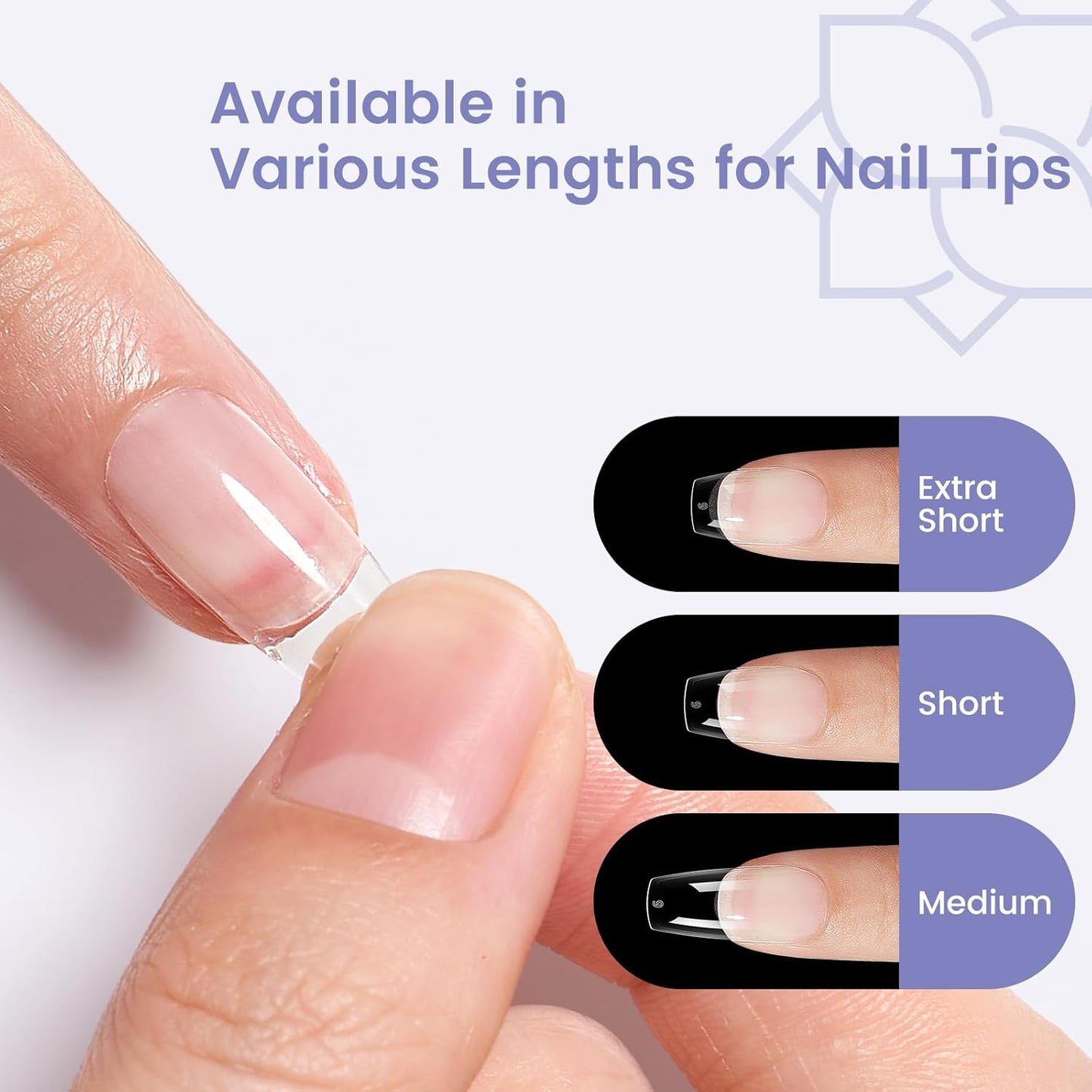 Extra Short Coffin Nail Tips: 240PCS Clear Gel Short Coffin Nails Tips, 12Sizes Full Cover Acrylic Pre-shaped Press on Fake Nail Tips for Nail Extension Home DIY Manicure