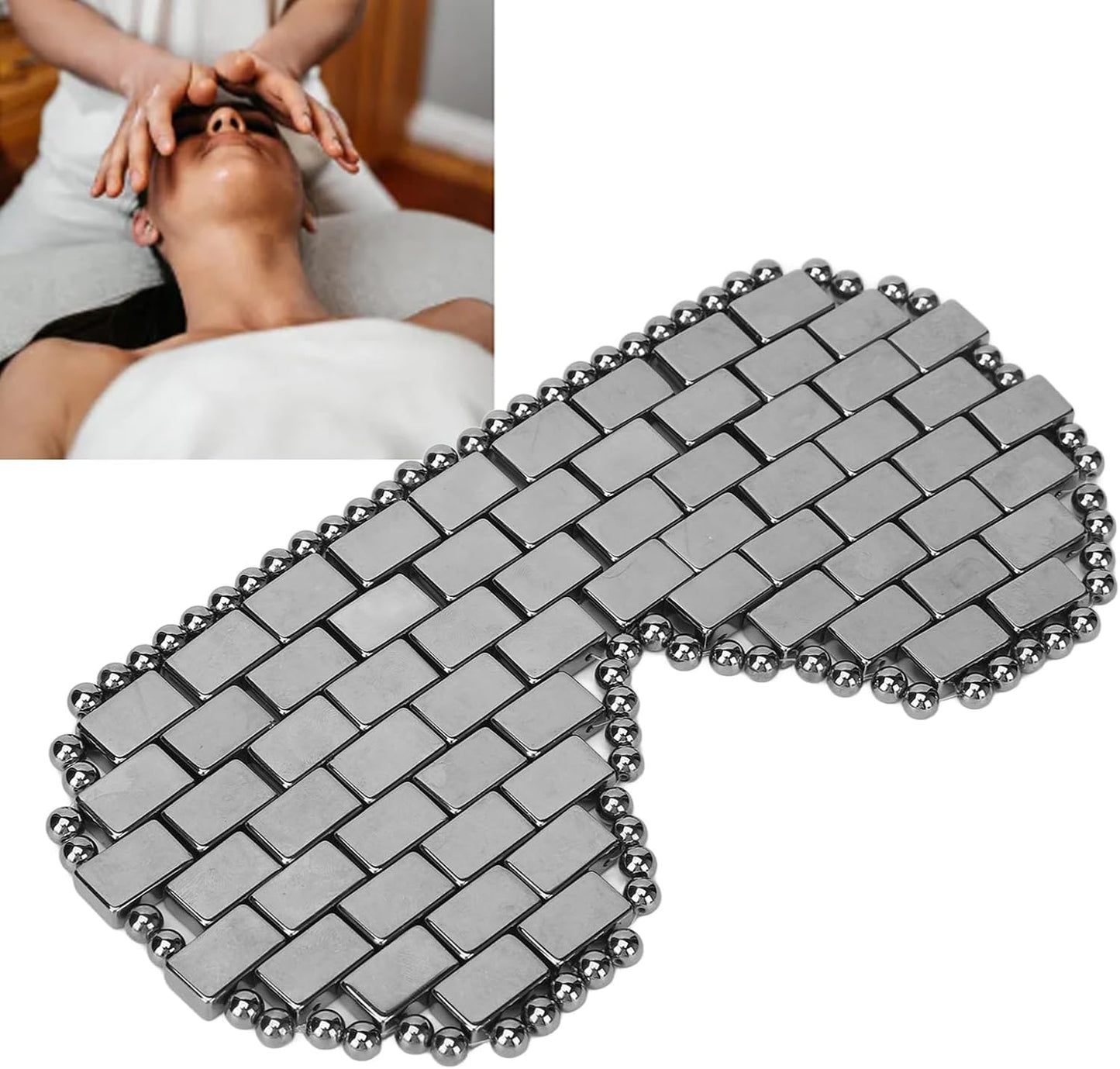 Terahertz Stone Eye Cover Hot Cold, Promote Circulation, Comfortable Wearing, Portable Design Relaxing, Soothing Eye Care with Terahertz Stone Cold Stone Eye Cover Stone Eye Care