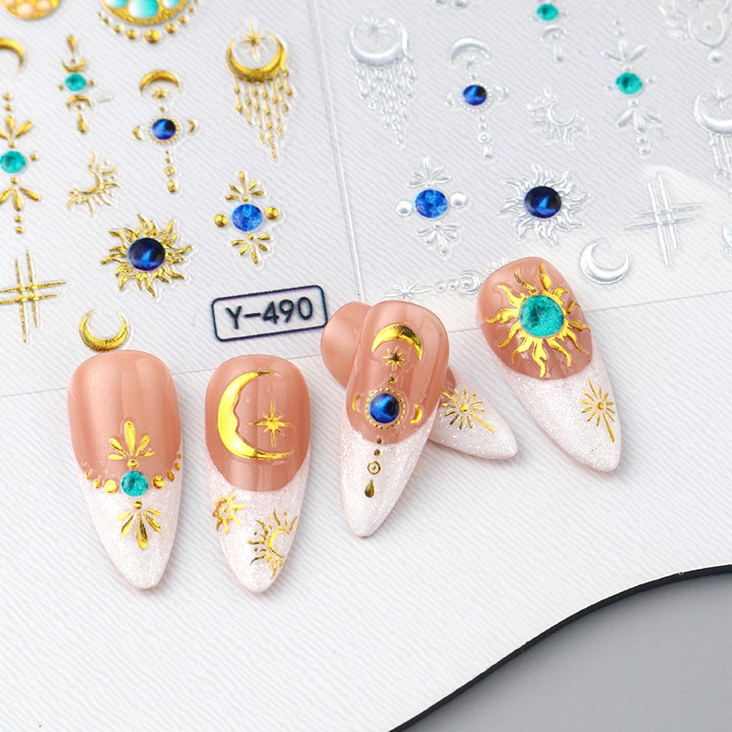 Gold Silver Star Moon Nail Art Stickers Decals Bohemia Nails Decals Self-Adhesive Nails Stickers for Nail Art