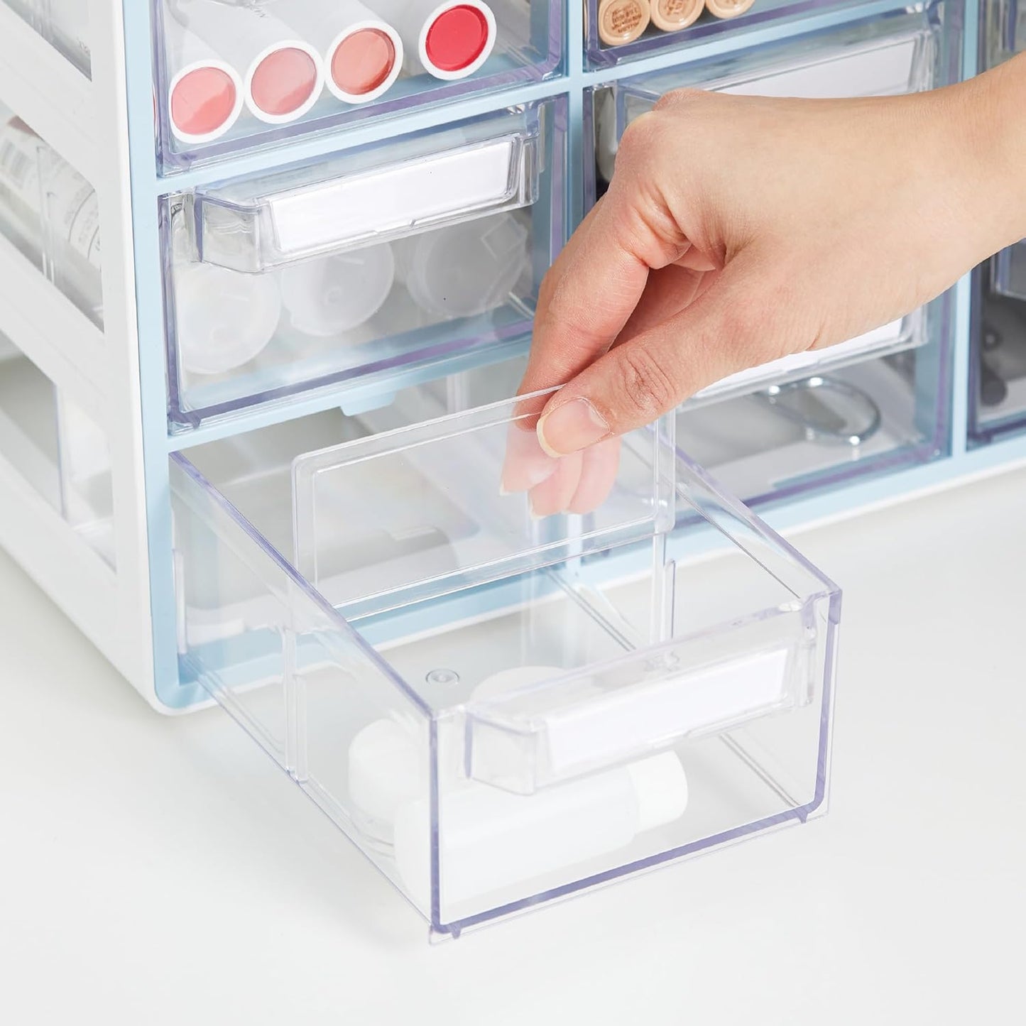 BLUE GINKGO 16 Dividers - Compatible with Medium 16-Drawer Storage Cabinet (16-Pack) - Clear