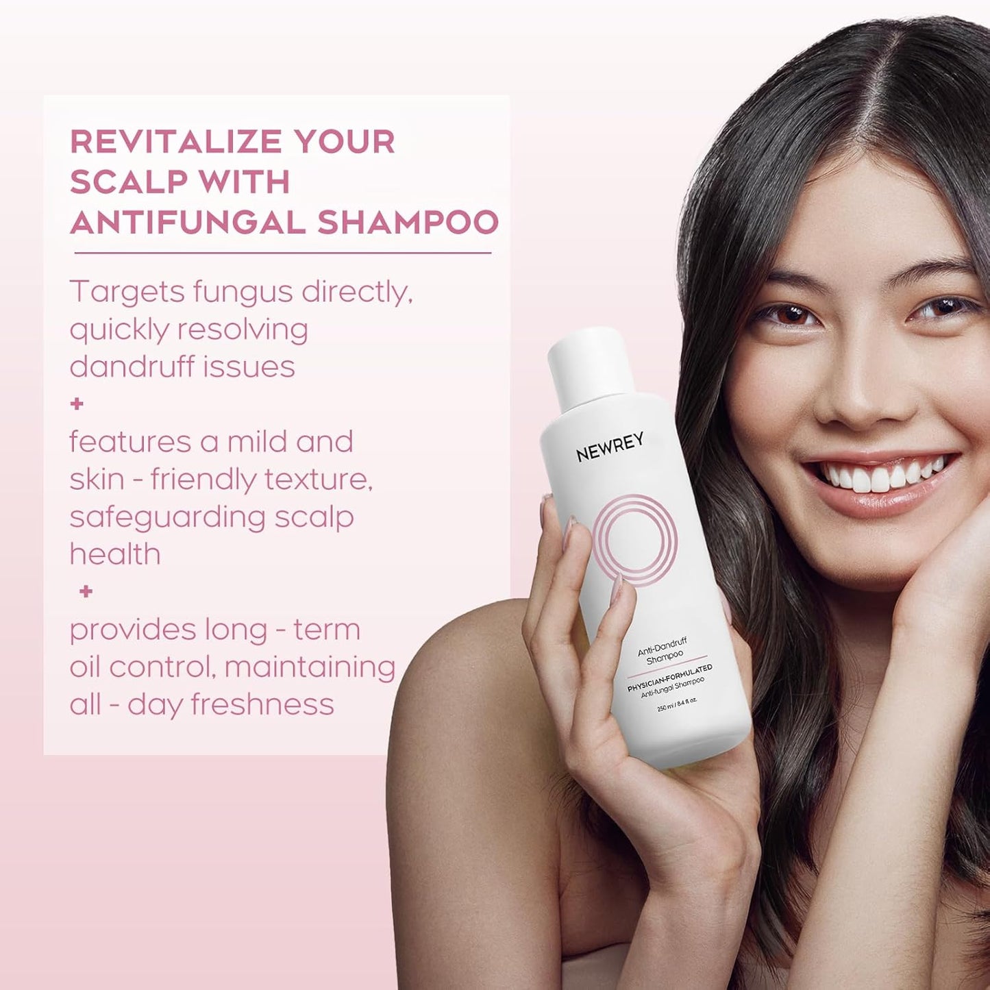 24HR Fast Itch Relief Anti-Fungal Shampoo for Psoriasis, Seborrheic Dermatitis & Folliculitis, Relieves Itchy, Dry Scalp, Sulfate & Paraben Free Anti-Dandruff Shampoo for Men and Women, 8.4 fl oz