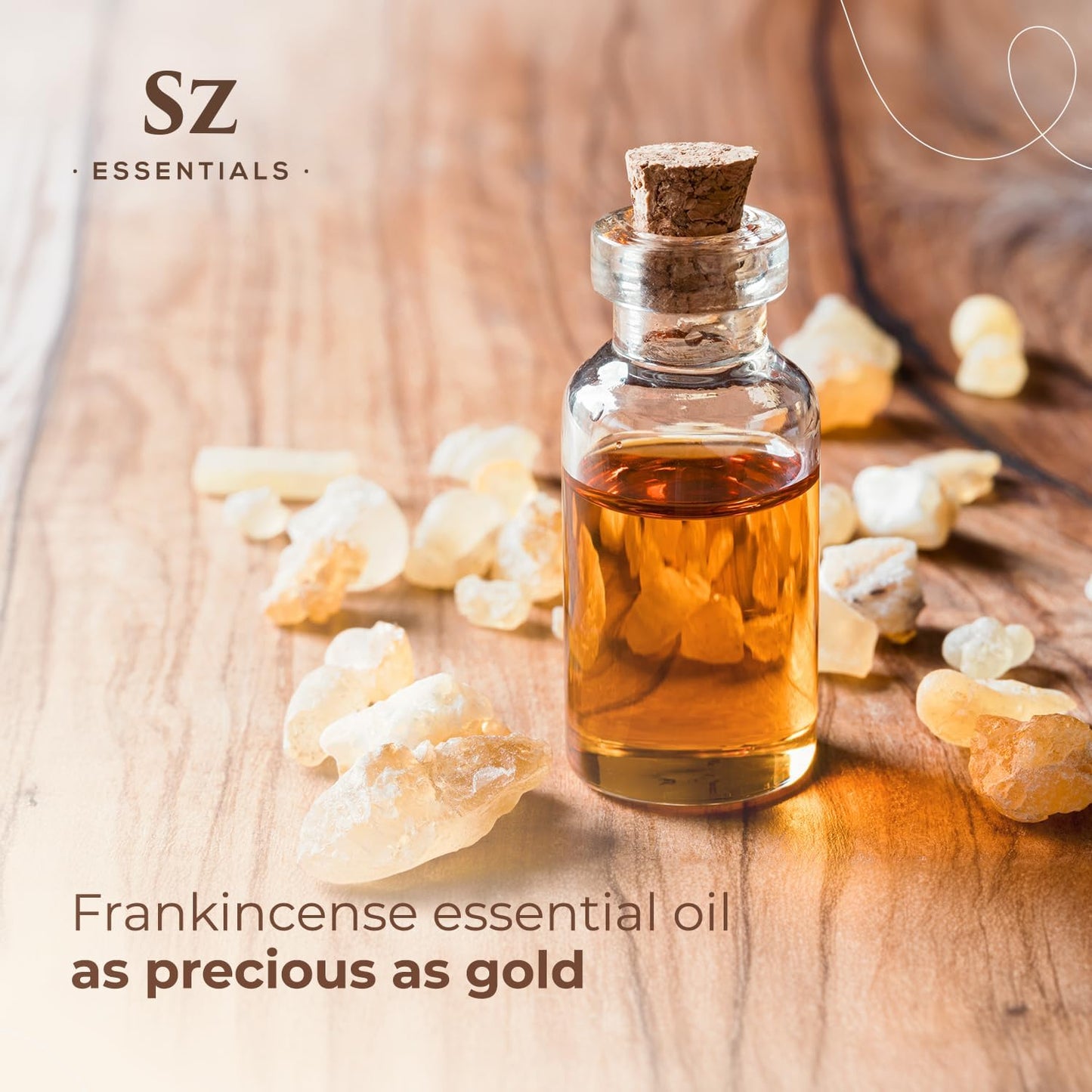 Frankie - Frankincense Complete Pure Essential Oil - 100% Natural and Undiluted - Extracted from 5 top Boswellia Trees - Warm & Rich Balsamic Scent with Hints of Earthy Spice -0.17 oz