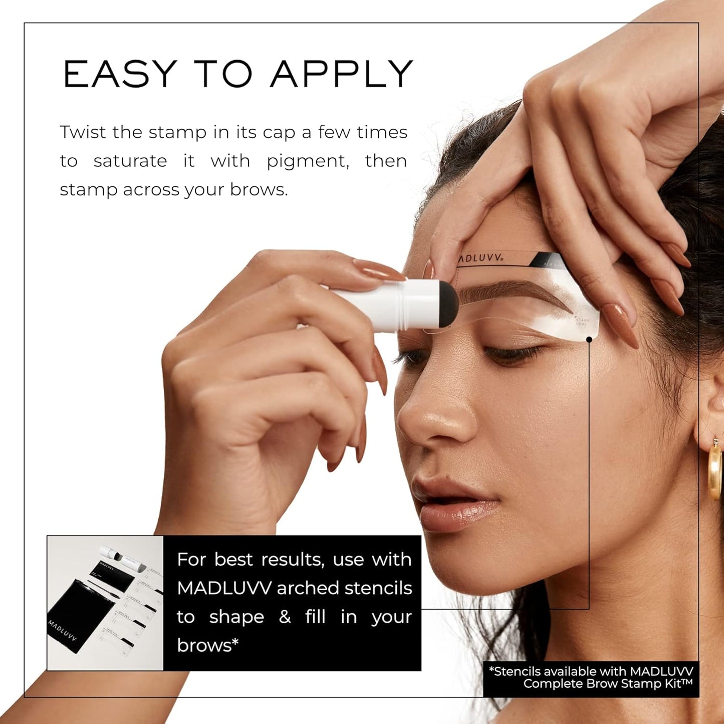 MADLUVV Brow Stamp Refill* - Color Stamp for Brows & Root Touch Up for Women & Men, Instantly Conceal Hair Loss, Grey Hair, Thinning Hair with Stain-Proof/Smudge-Proof Powder Formula (True Red)