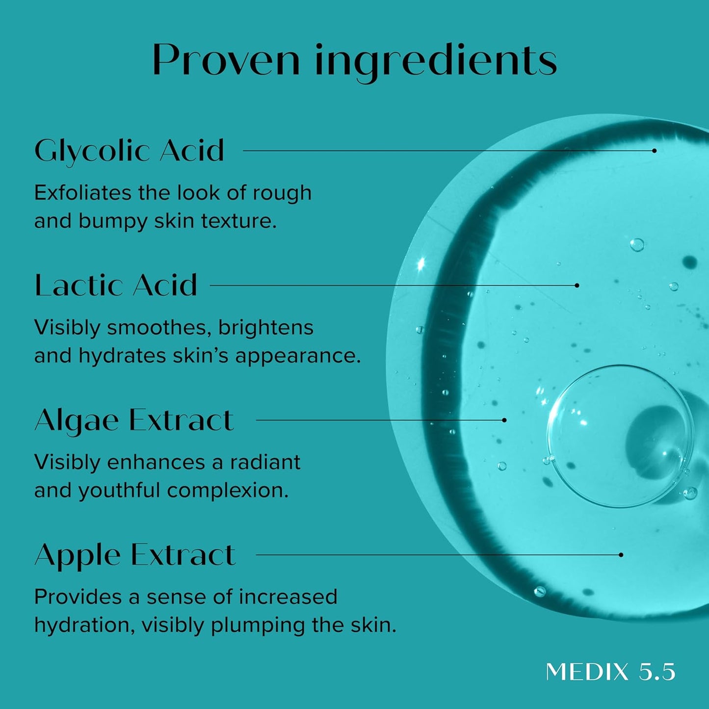 Medix 5.5 20% Glycolic Acid Booster + Exfoliating Body Wash Cleanser Skin Care 2 Piece Set | AHA Exfoliant Cleanser+ Body Serum Both Refine+ Soften Dead Dry Skin, Bumps, Wrinkles & Fine Lines, Bundle