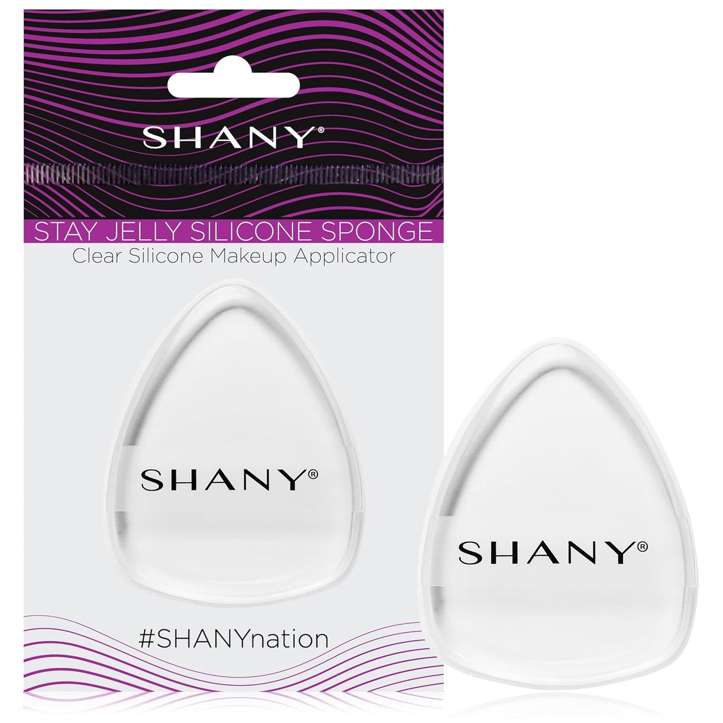 SHANY Stay Jelly Silicone Sponge - Clear & Non-Absorbent Makeup Blending Sponge for Flawless Application with Foundation - HOURGLASS
