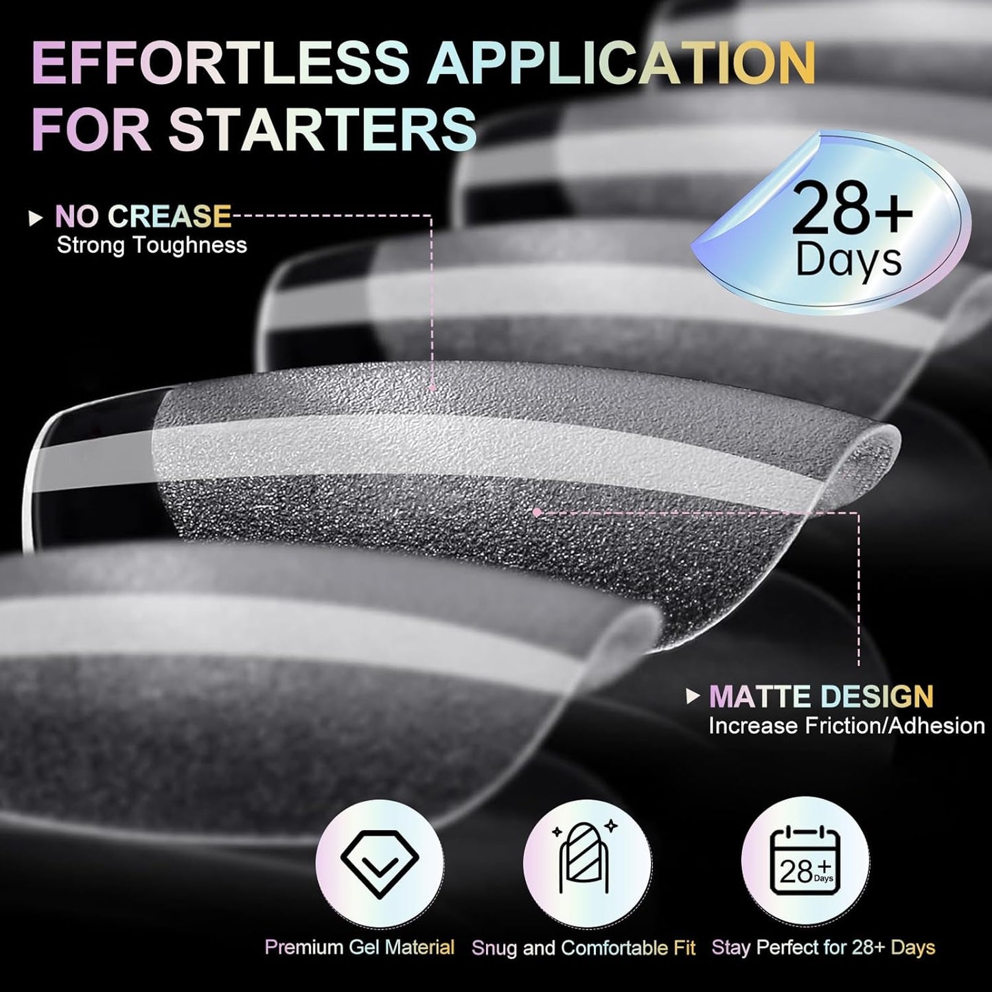 Extra Short Coffin Nail Tips, 240Pcs Soft Gel Nails, Half Matte Full Cover False Nail Tips for Nail Extension, Manicure, Home DIY, Salon, 12 Sizes, Pre-Shaped Acrylic Gelly Nails