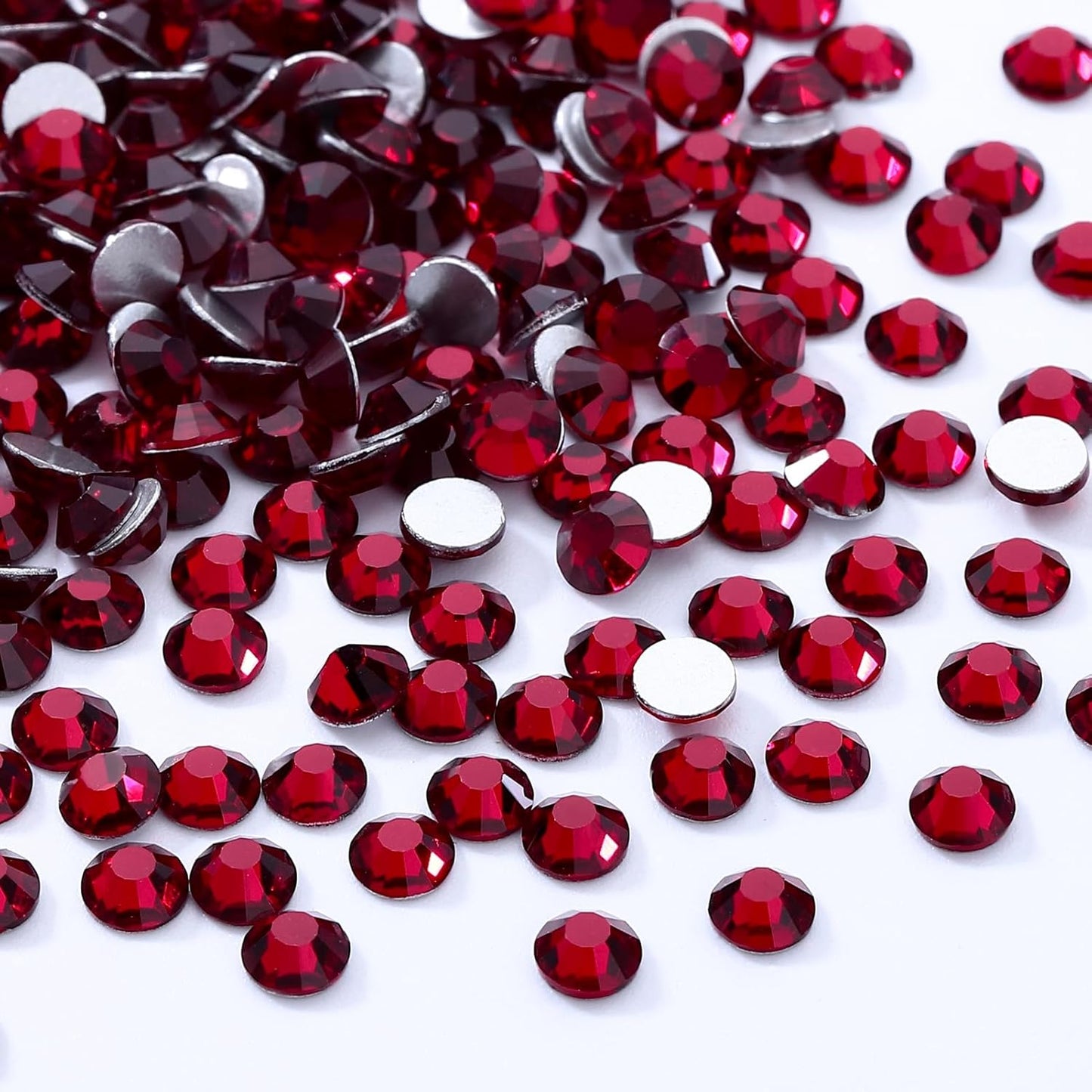 Siam Flatback Rhinestones, Glass Rhinestones for Nail Art and Craft, Glue Fix, Loose Crystal Gemstones(Siam, SS4, 1440pcs, 1.5-1.7mm)