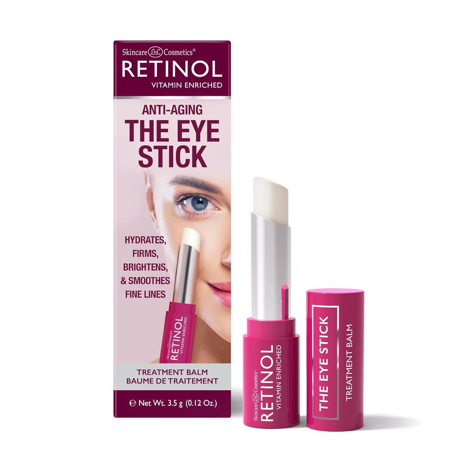 Retinol Anti-Aging Eye Stick – Treatment Balm – Your Beauty Secret for Younger Looking Eyes – Hydrates, Firms, Brightens, and Smooths Fine Lines – Vitamin A, C and E Minimizes Aging Effect on Eyes
