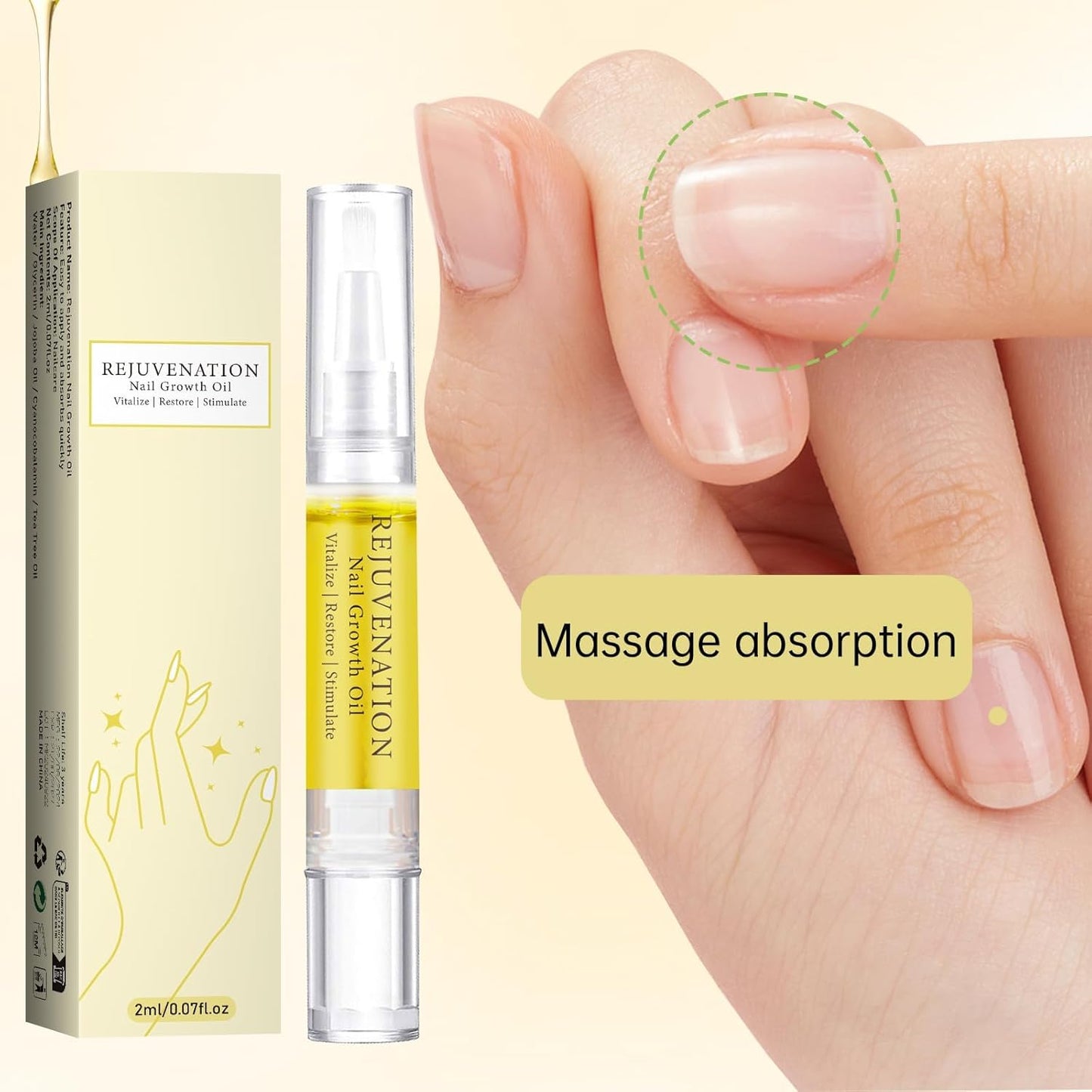 Nail Growth Oil, Rejuvenation Nail Oil Pen, Natural Rejuvenation, Instant Nail Strength, Cuticle Oil for Nails, Nail Strengthener for Moisturize Strengthen Brighten Nails Care (3pcs)