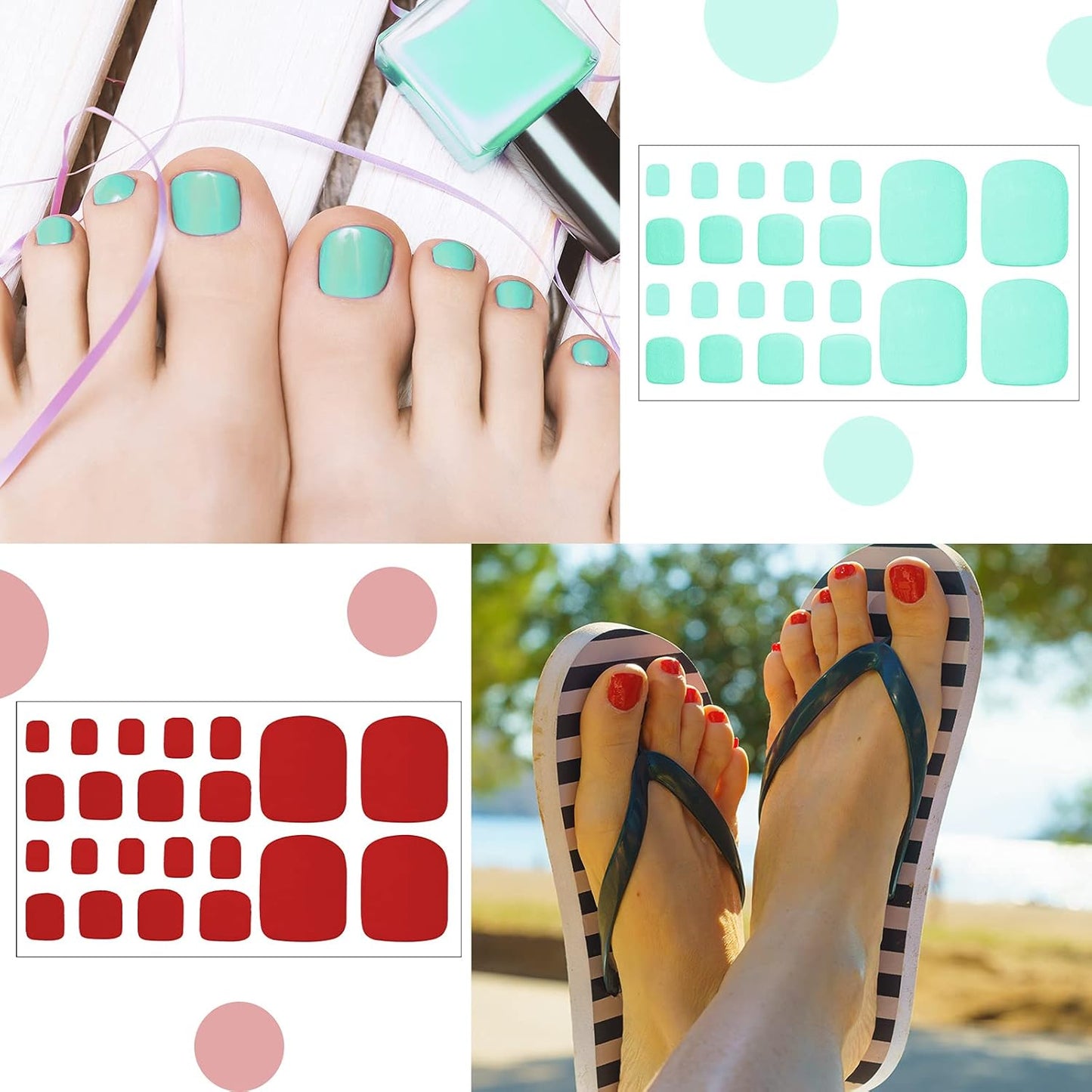 Maitys 352 Pieces 16 Sheets Toenail Polish Stickers Strips Adhesive Toe Nail Wraps Full Wraps Polish Strips DIY Manicure Decal with 2 Pieces Nail Files(Shiny Color)