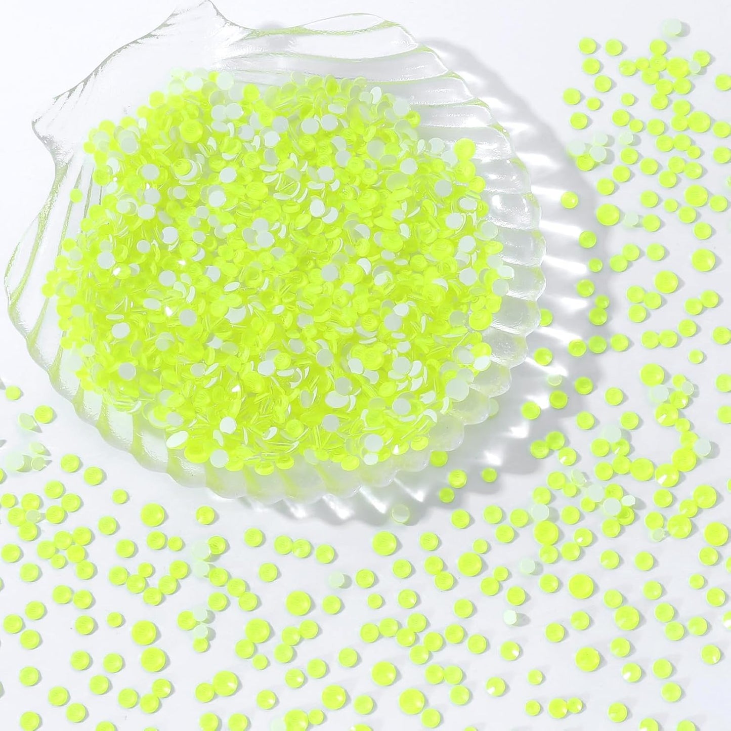 Neon Yellow Flatback Rhinestones, Glass Rhinestones for Nail Art and Craft, Glue Fix, Loose Crystal Gemstones(Neon Yellow, SS30, 288pcs, 6.4-6.6mm)