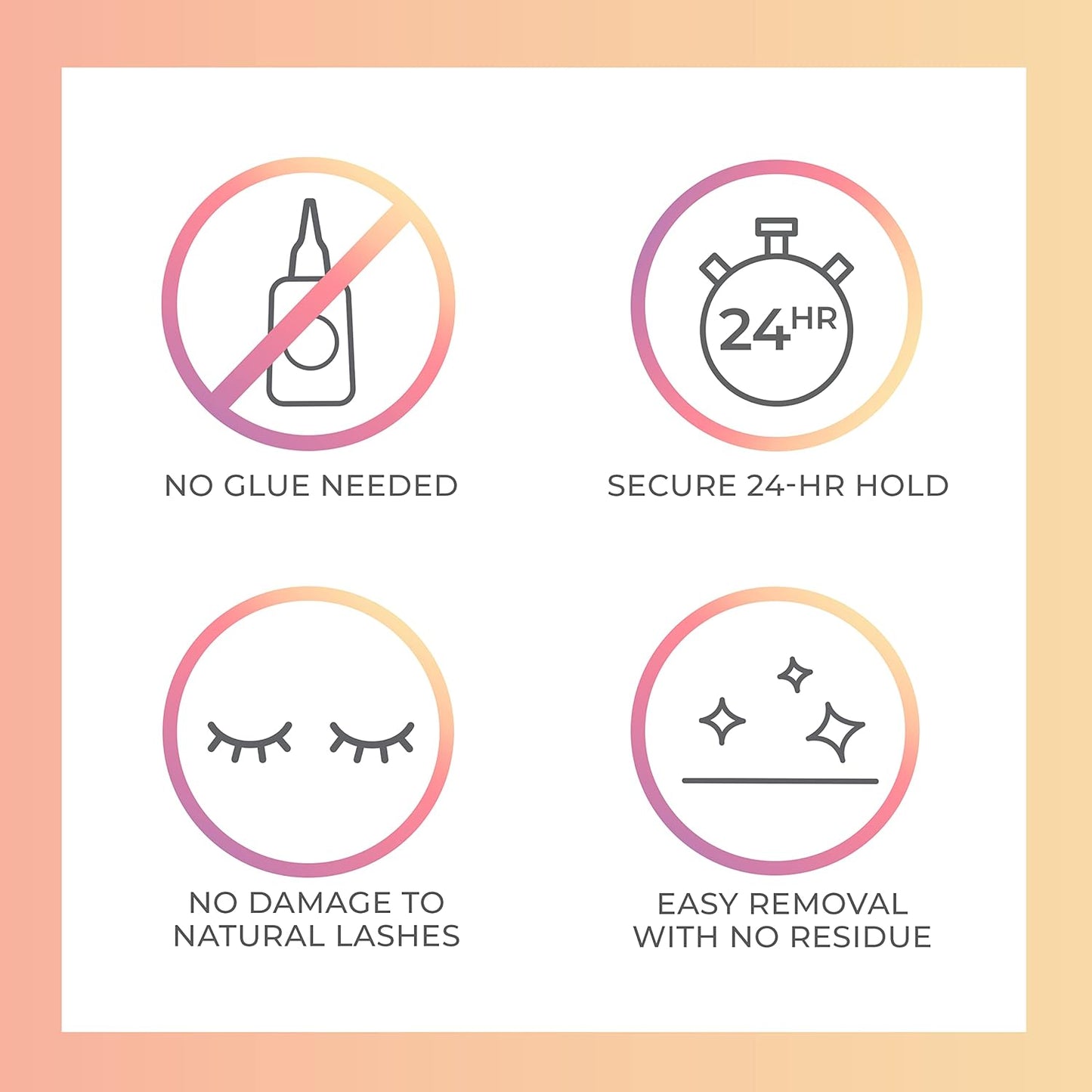 KISS imPRESS Falsies Self Adhesive Eyelashes, Press On Lashes, 12mm-14mm Glam Volume Lashes, Black, No Glue Needed, Invisible Band, 36 Lash Clusters & Non-Stick Applicator - Voluminous