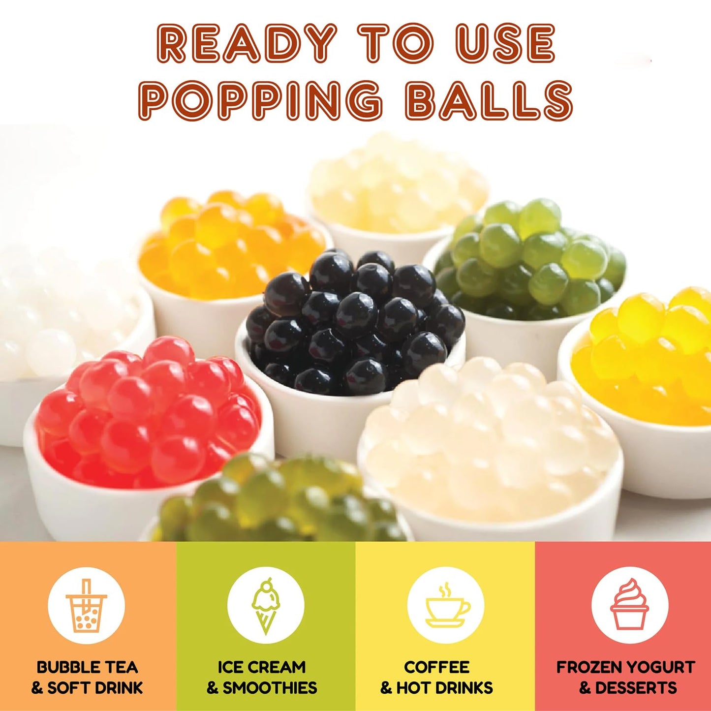 Fanale Mango Popping Boba Pearls, Vegan, Non GMO, Gluten Free, Fat Free, Perfect for Bubble Tea, Smoothies, Ice Cream, Desserts, and Beverages 1lb x 12.
