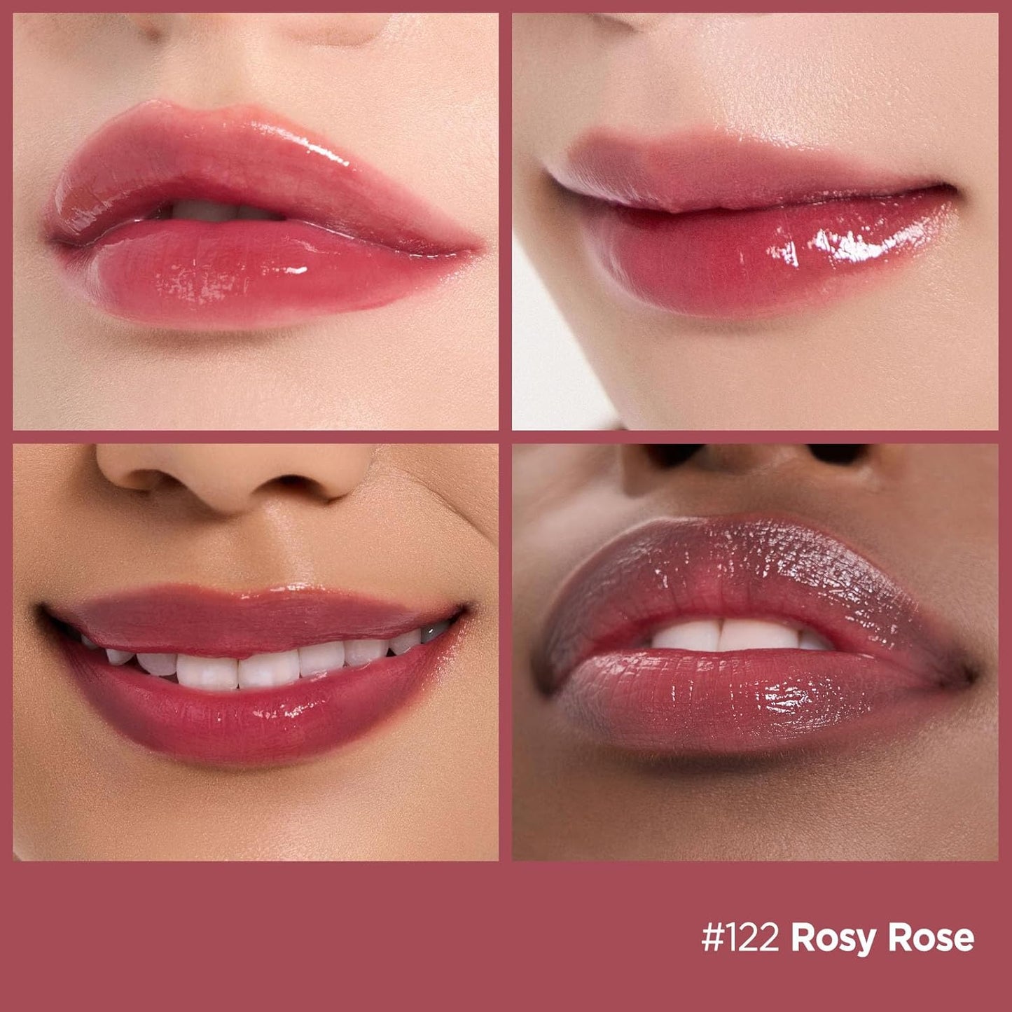 Laka Fruity Glam Lip Tint Mini, Glowing Lip Stain with Wide Color Spectrum, Hydrating & Lightweight Texture, Long-Lasting Bold Stain, Non-Sticky, Vegan, K-Beauty (#122 Rosy Rose)