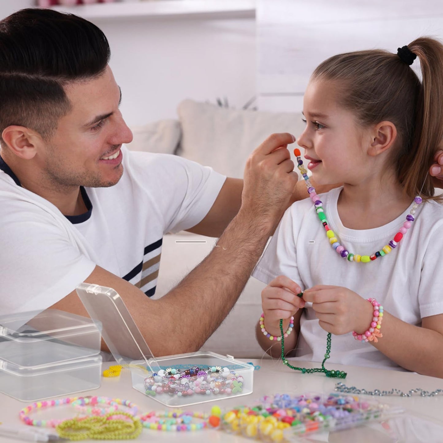 24-Pack Small Clear Plastic Storage Box with Lid - Durable Organizer and Storage Bins for Crafts, Art Supplies, Jewelry, and Tools - Compact, Stackable, and Portable (4.92 x 4.92 x 1.4 Inches)