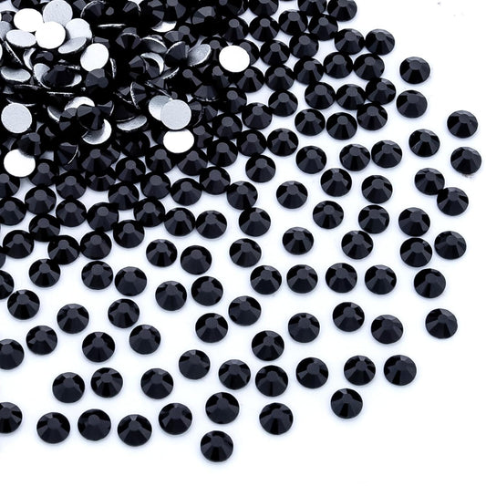 1440Pcs Black Crystal Rhinestones,Glass Flatback Rhinestones Gemstones for Nail Face Makeup Art Crafts Clothes Decoration - (SS12,3.0mm,Black)