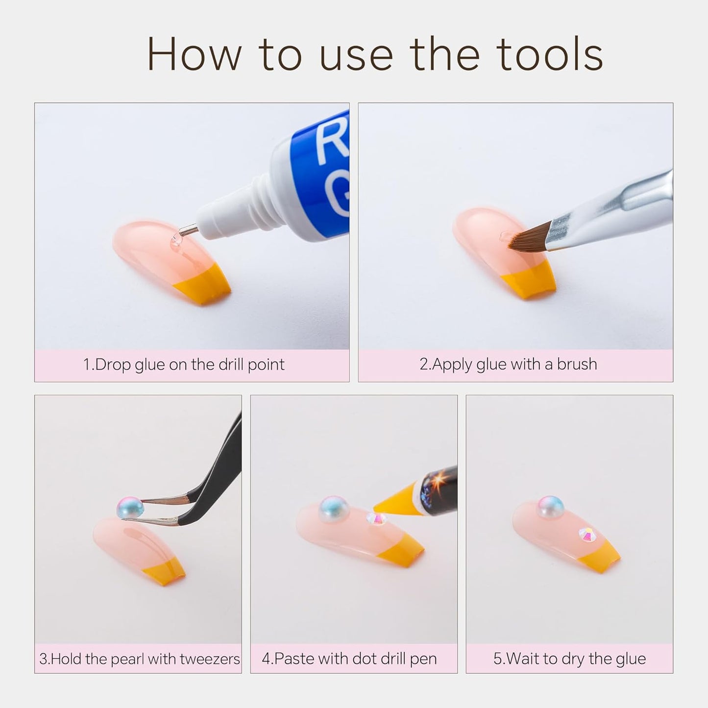 60g Mermaid Pearls Rhinestones for Crafts Mixed Size 3mm-10mm AB Color Round Half Pearls Flatback Pearl Beads and Resin Rhinestones Set for Face Art with Gel