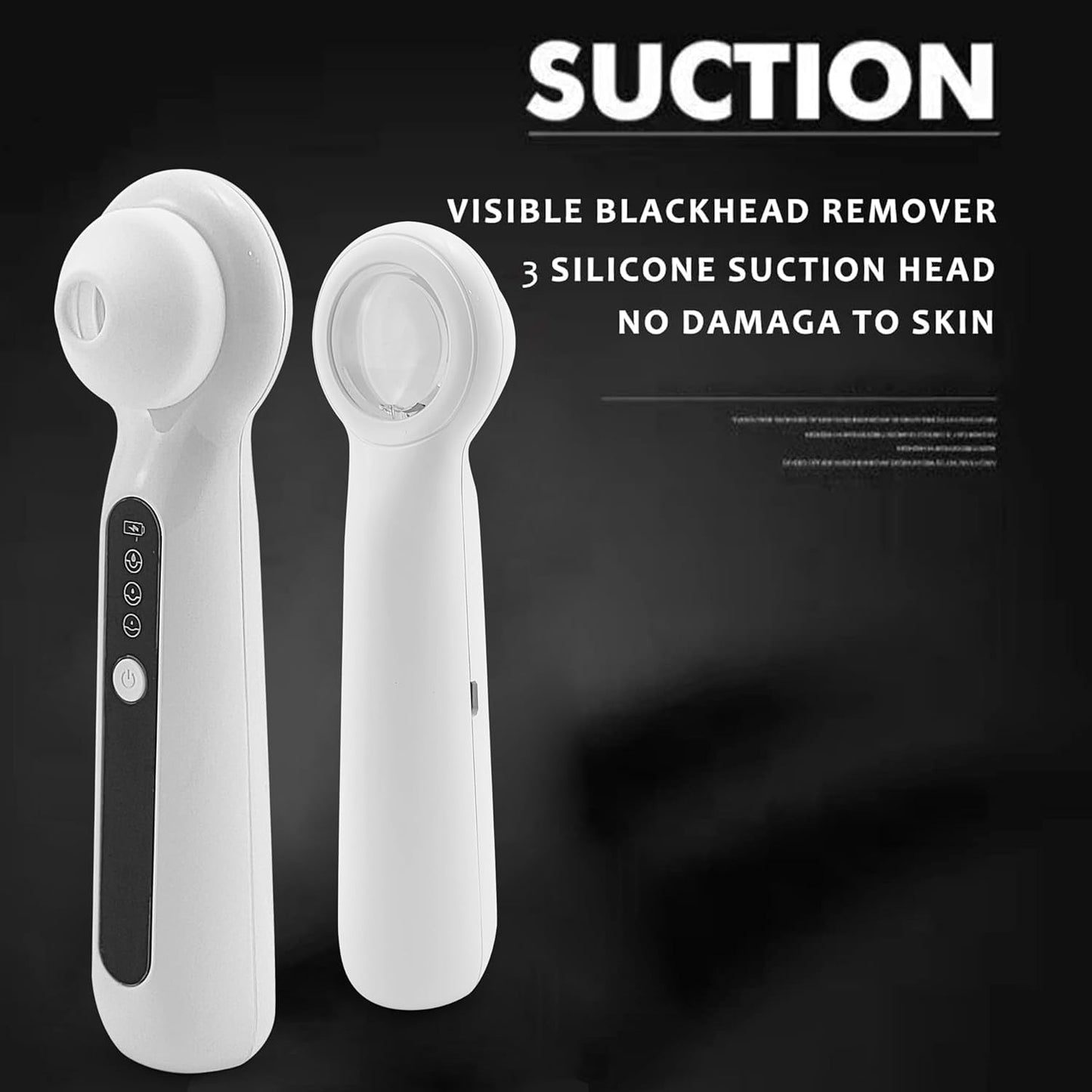 Visible Blackhead Remover Magnifying Glass Microscope Electric Vacuum Cleaner Suction Tool Kit with 3 Silicone Heads Elitzia ETZ9RP