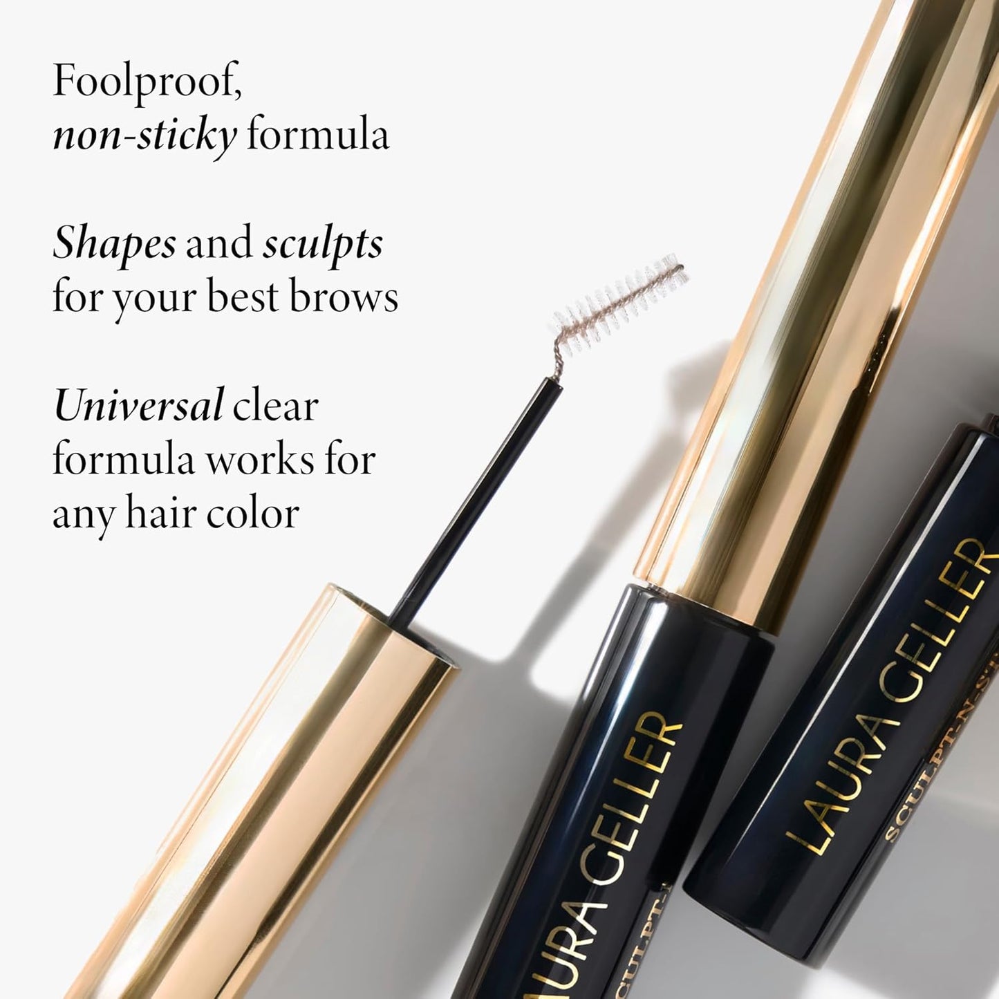 LAURA GELLER NEW YORK Sculpt-n-Stay Clear Brow Gel - Eyebrow Setting Gel - Shapes and Sculpts - Non-Sticky Formula
