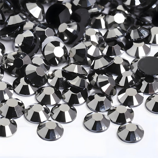 Flatback Rhinestones Round Gems for Nails Art and Crafts 2000Pcs SS16 4mm Glitter Crystals Stone DIY Bags Clothes Shoes (Mineral Grey)