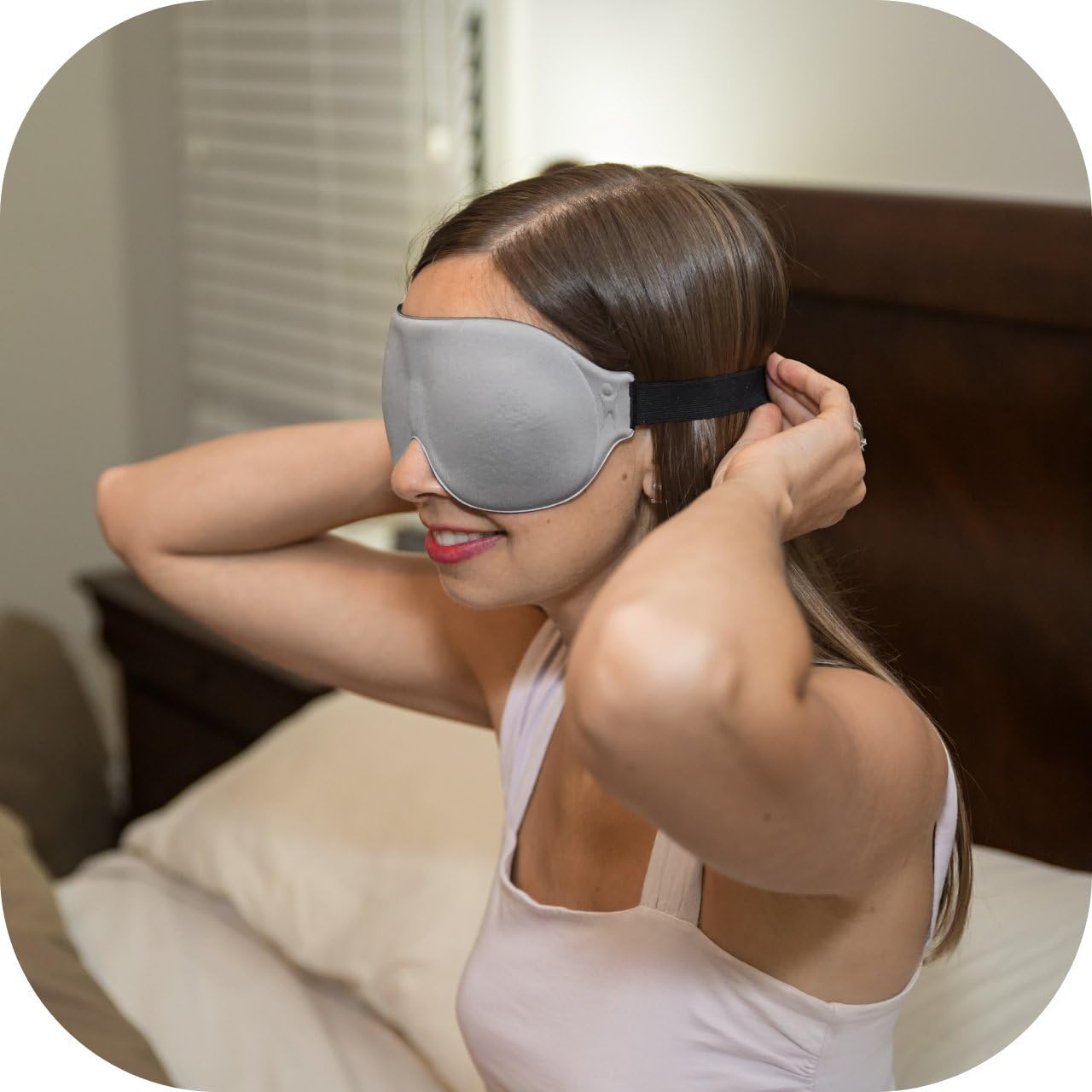 ComfyMed® Sleep Mask CM-EM17 - Best Night and Travel 3D Eye Mask for Men and Women (Grey)