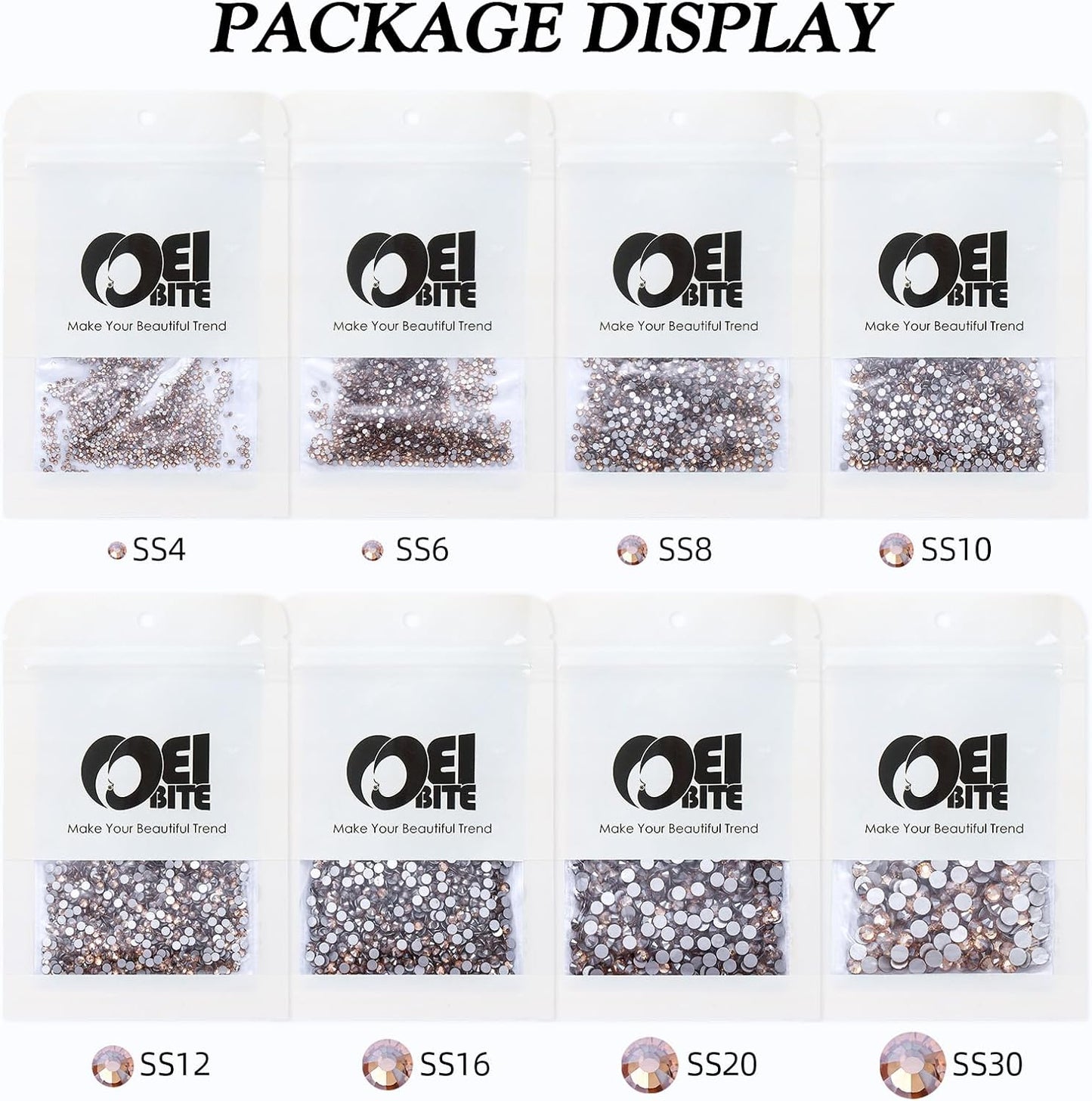 Gold Shadow Flatback Rhinestones, Glass Rhinestones for Nail Art and Craft, Glue Fix, Loose Crystal Gemstones(Gold Shadow, SS16, 1440pcs, 3.8-4.0mm)