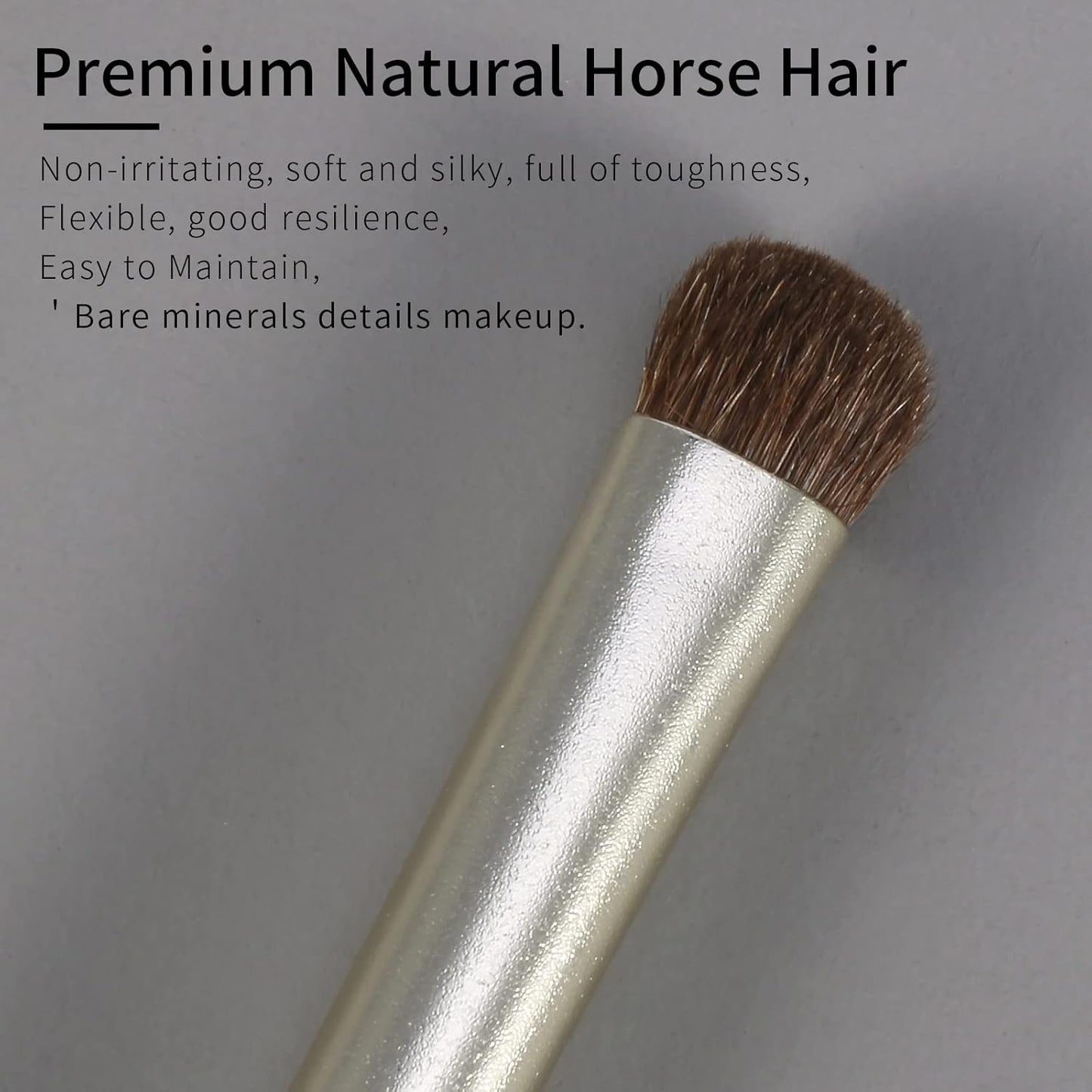 Natural Pony Hair Eye Shadow Brush by ENZO KEN, Medium Smudge Eyeshadow Brush, Shader Eye Shadow Brush, Eye Smudge Brush, Single Eyeshadow Brush, Eye Brushes, Eyeshadow Blending Brush. (Gold, E203M)