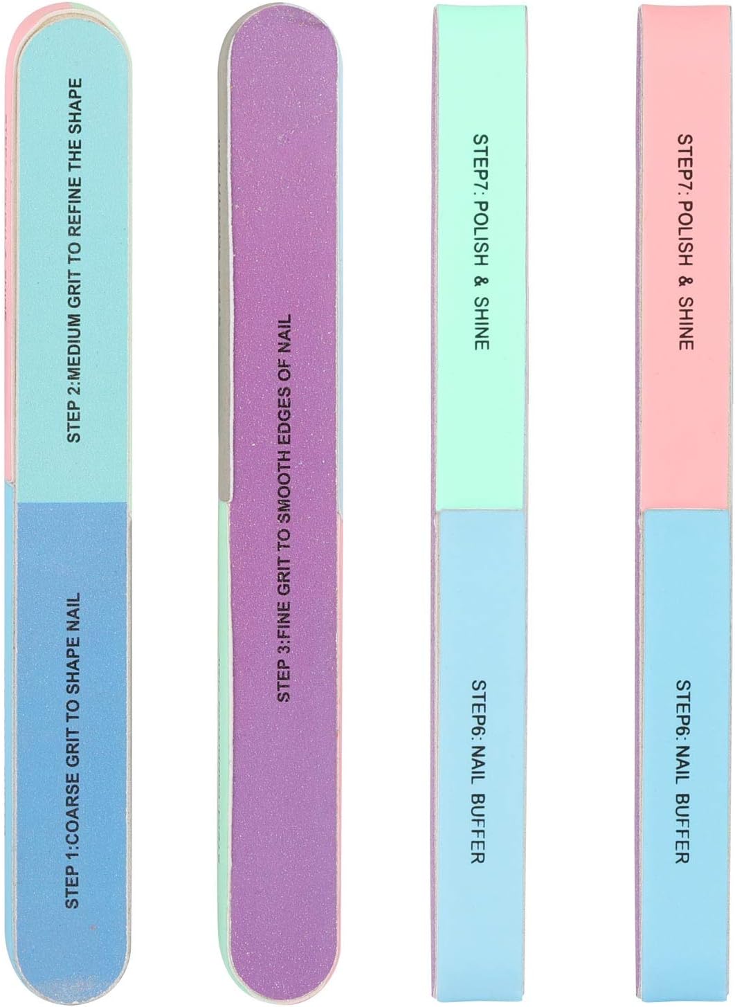 12 Pieces 7 Way Nail Files and Buffers, Professional Nail Buffing Files Buffing Block for Shaping, Contouring, Smoothing, Polishing, Shining Natural Nails