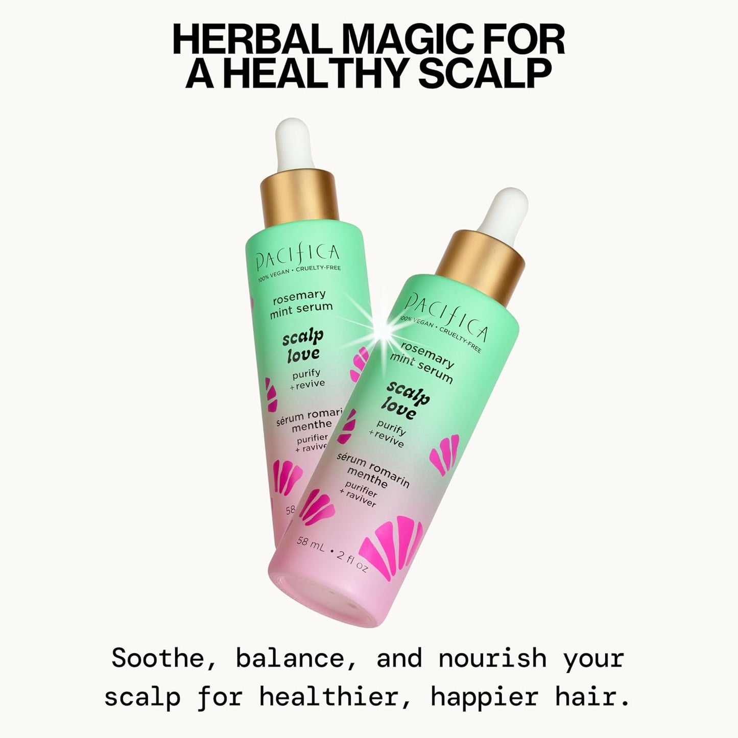 Pacifica Scalp Care Set – Rosemary Mint Daily Scalp Refresher, Detoxifying Serum & Clarifying Scalp Massager for Healthy, Hydrated Scalp, Vegan & Cruelty-Free