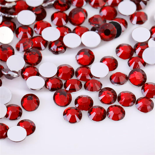 1500 Pieces SS16 4mm Flatback Rhinestones Clear Glass Round Gems Crystals for Nail Art DIY Crafts Clothes Shoes Bags （Dark Red）