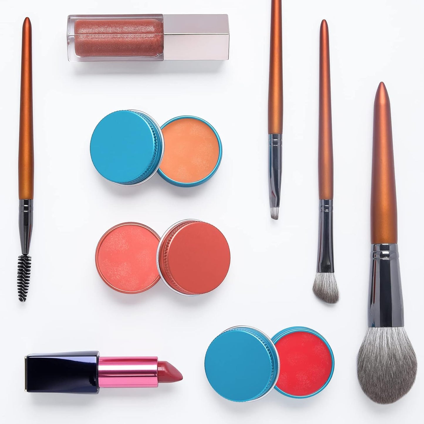 0.5 oz Screw Top Aluminum Tin Jar with Screw Lid and Blank Labels (Orange - Pack of 32)