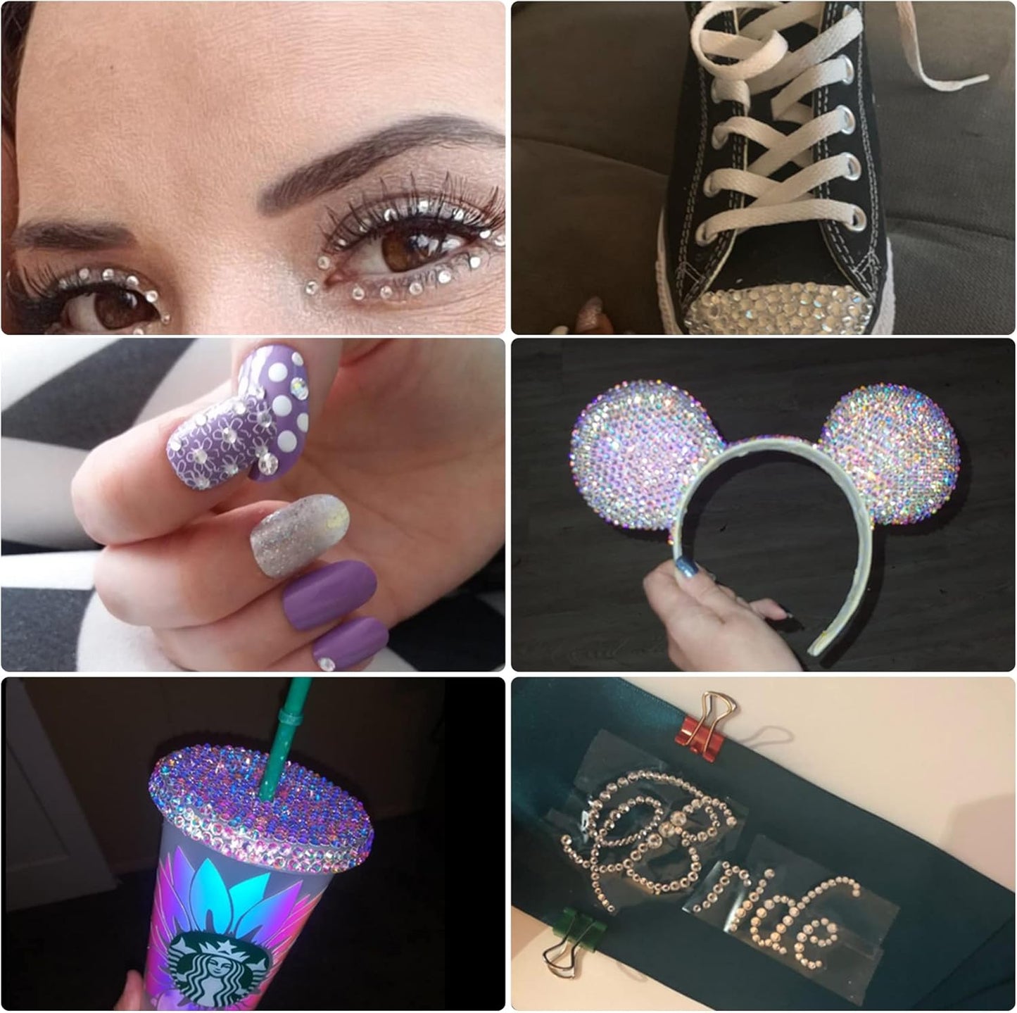 Multi Size 3mm 4mm 5mm Rhinestones Set for Nails Crafts Yellow Non Hotfix Rhinestones Nail Gems Rhinestone Jelly AB&Round Flat Back Resin Rhinestone for Makeup Clothes Shoes Eyes Bottles Crafts