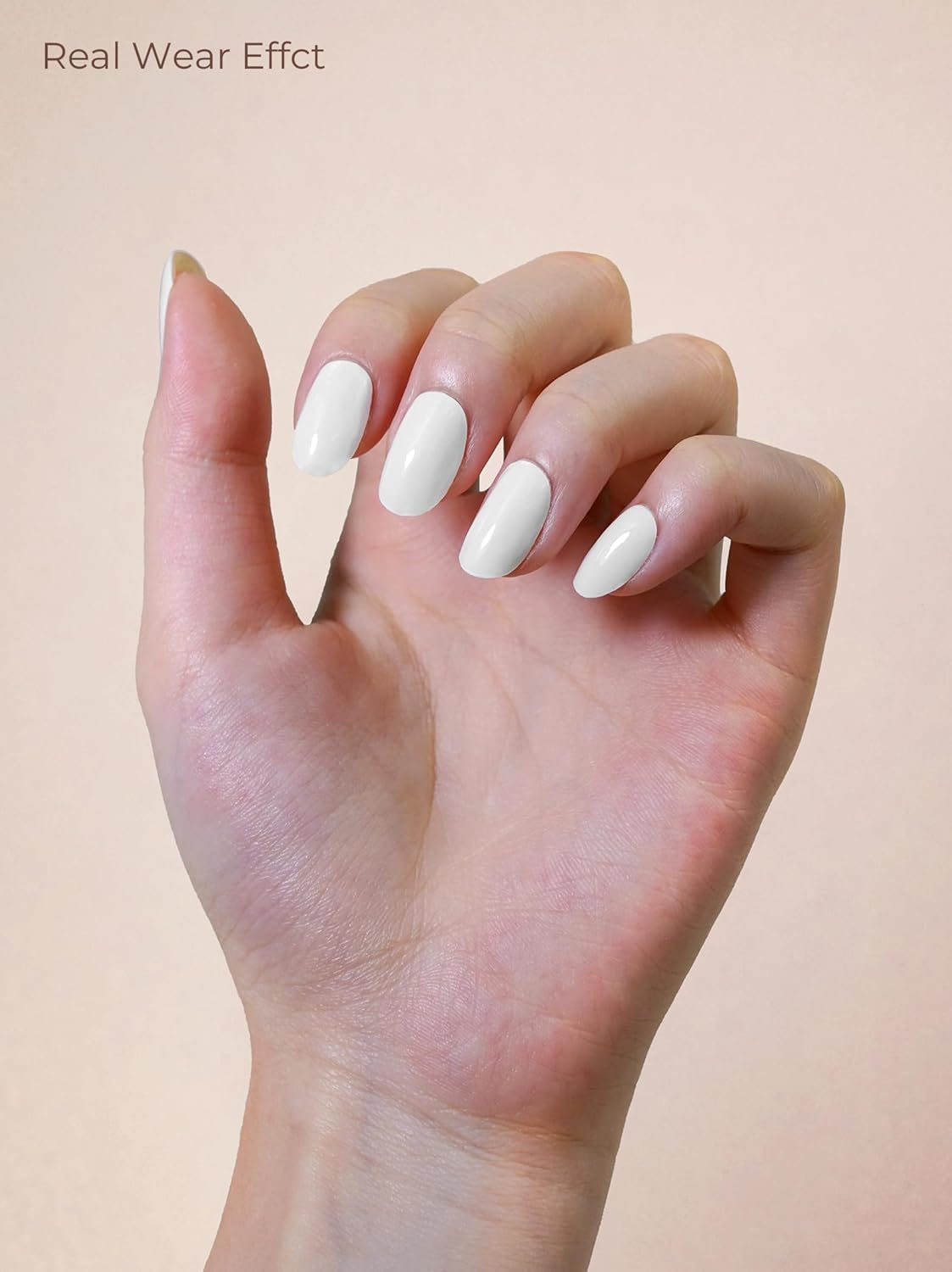 Pre Cured Gel Nail Strips - 44PCS Salon Quality Gel Nail Stickers - Long Lasting Polish Wraps for Women no UV Light Needed Easy Apply& Remove (Pearl White)