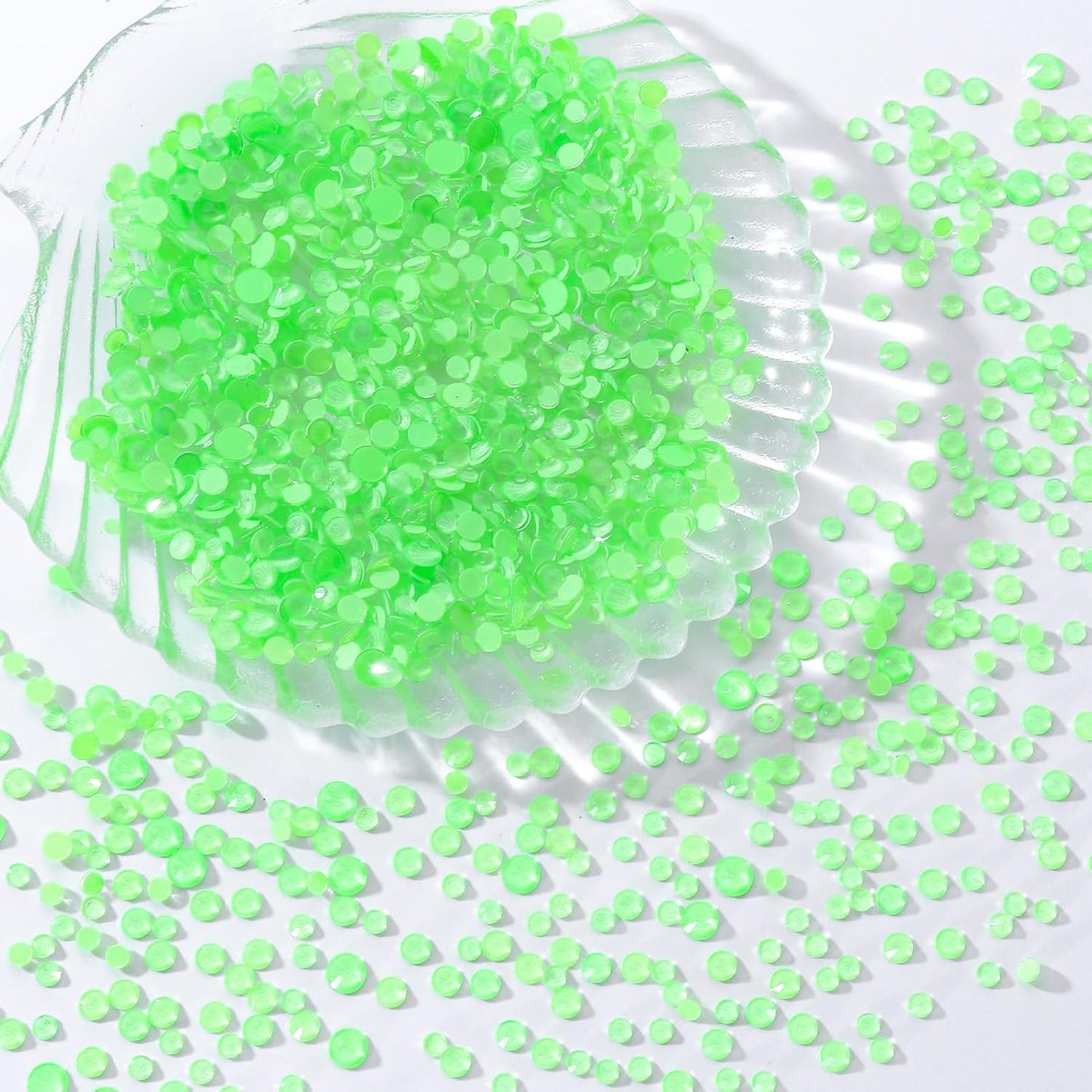 Mocha Lt.Green Flatback Rhinestones, Glass Rhinestones for Nail Art and Craft, Glue Fix, Loose Crystal Gemstones(Mocha Lt.Green, SS10, 1440pcs, 2.7-2.8mm)