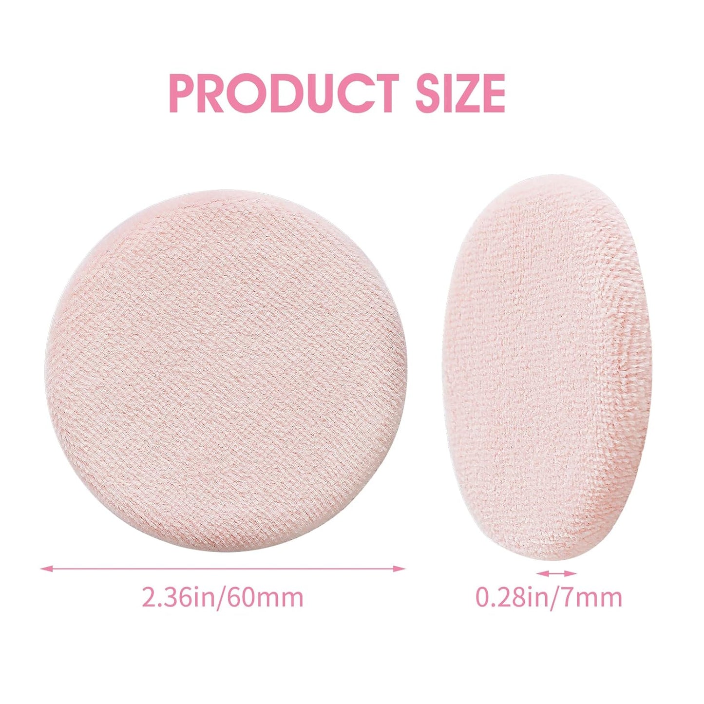24Pcs Powder Puff Cotton Round Makeup Puff Pads with Strap Face Powder Puffs for Loose and Foundation Cosmetics Sponge Powder Puffs