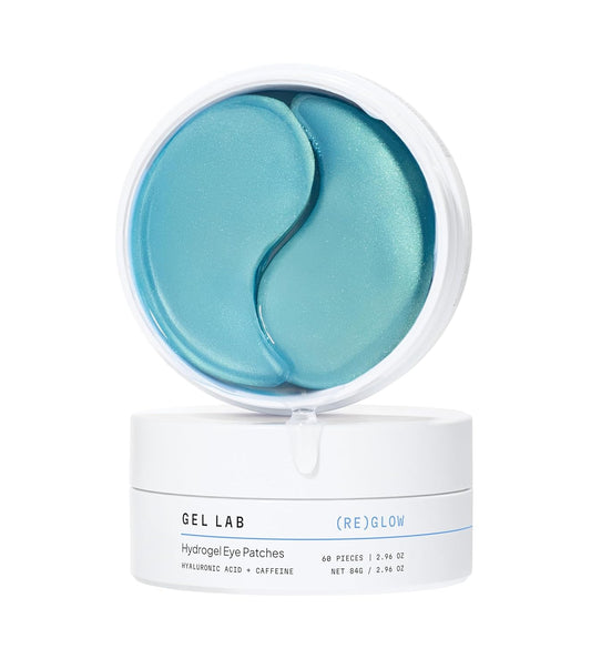 REGLOW Hyaluronic Acid & Caffeine Korean Skincare Eye Patches for Puffy Eyes, Dark Circles, and Wrinkles - Hydrating Under Eye Mask - 60 Gel Patches