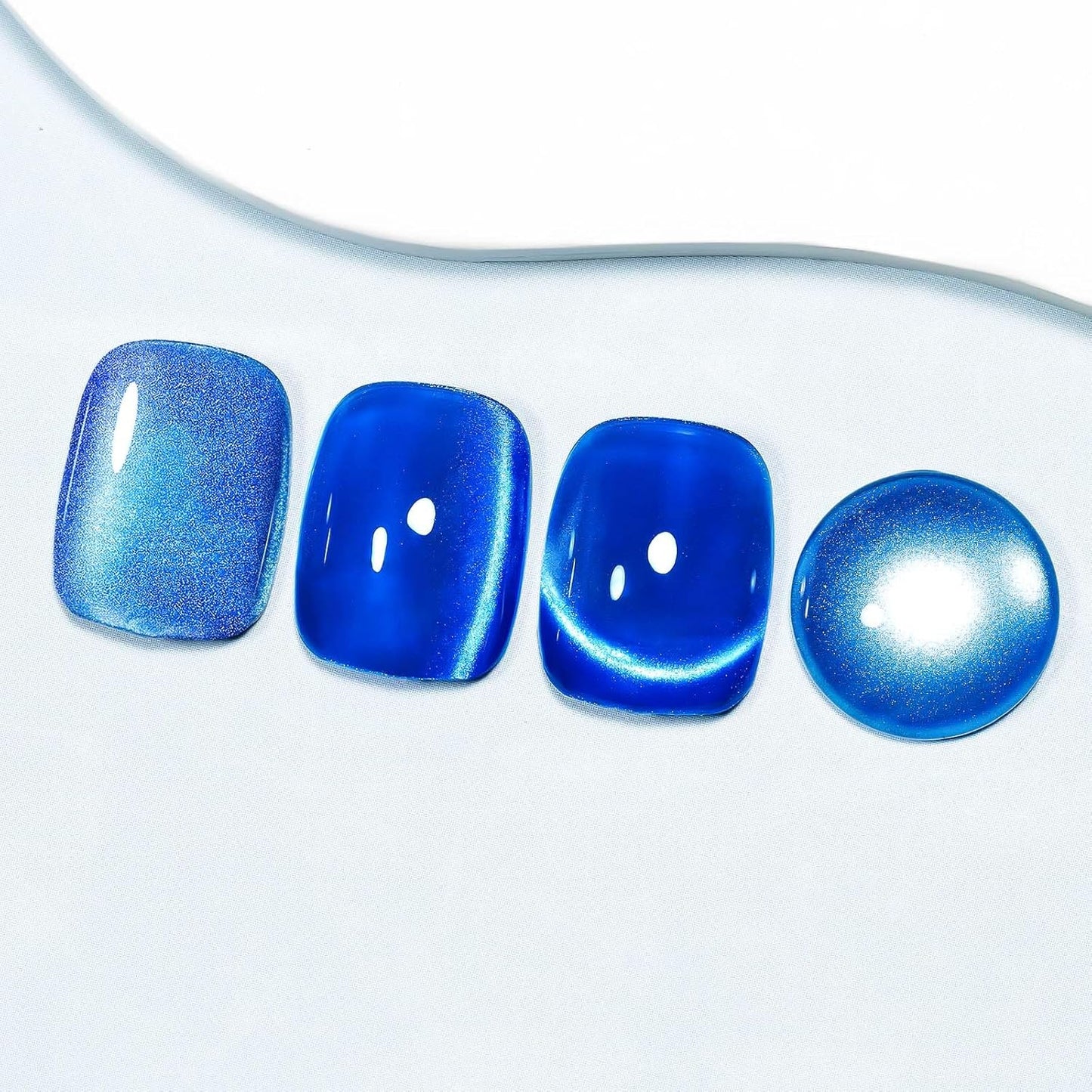 MIZHSE Cat Eye Nail Polish, Quick Dry Blue Magnetic Nail Polish with Magnet, Air Drying Fast 15ml Cateye Nail Lacquer for Women Girls Non-Gel Nail Art Manicure DIY Home