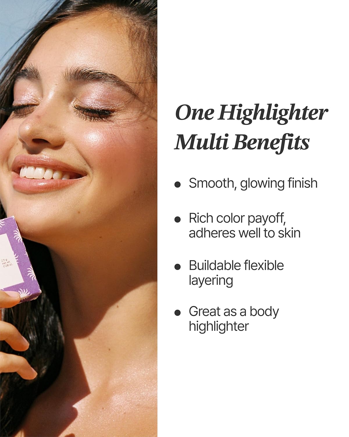 Glint Marble Highlighter (Icicle Moon, 0.08oz) - Korean Makeup. Inspired Baked for Smooth, Radiant Glow, Long-Lasting Wear. Enriched with Micro Pearl Particles