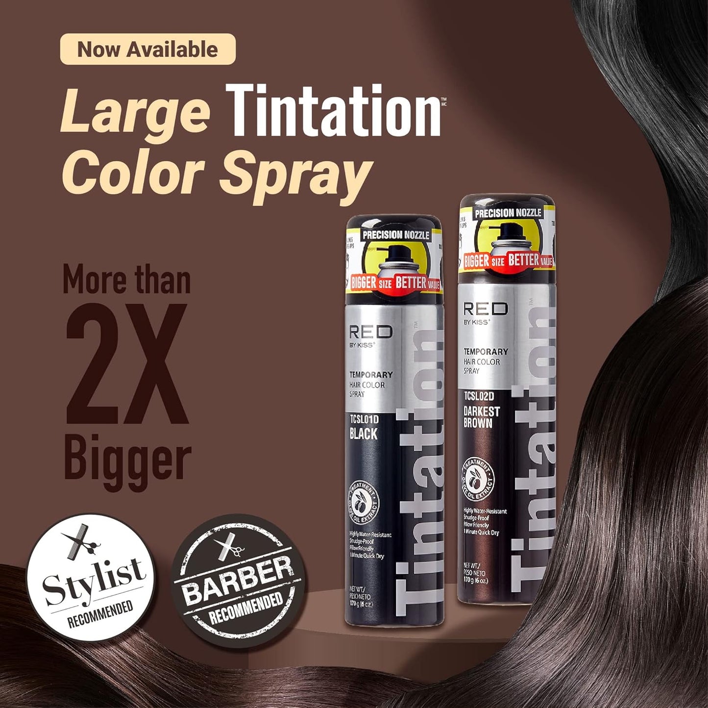 RED BY KISS TINTATION TEMPORARY HAIR COLOR SPRAY 6 OZ