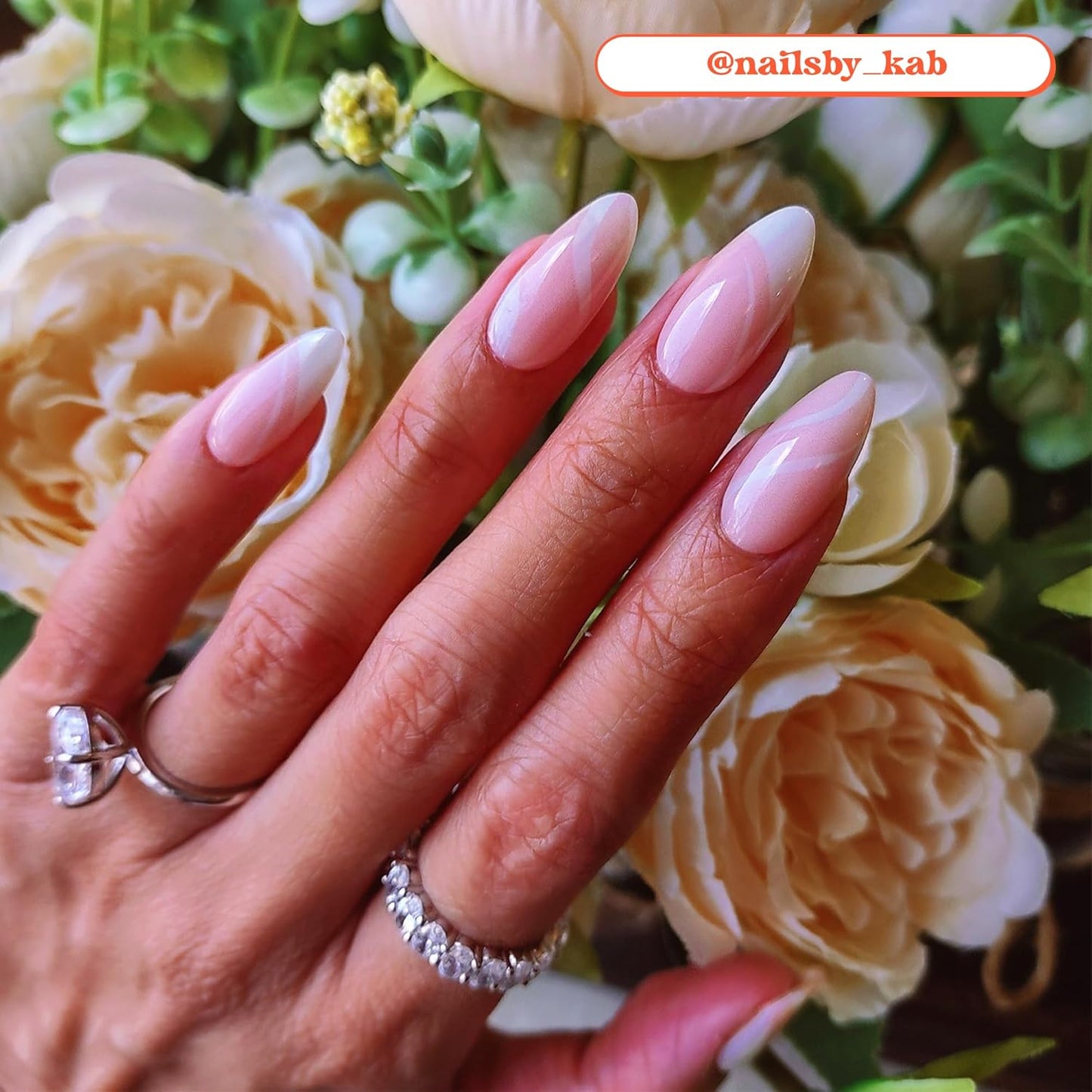 Semi Cured Gel Nail Strips | No LED Lamp Needed | French, Pink, Spring | Easy Apply & Remove, Salon Quality | Includes 28 Strips, 1 Prep Pads, Nail File & Wooden Stick - Hey, It's Glam Night