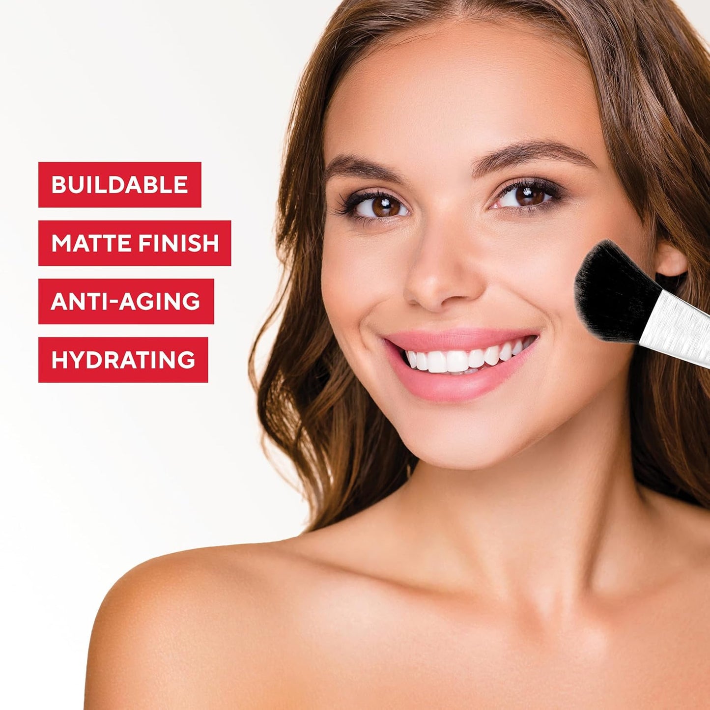 Mirabella Invincible Pure Pressed Powder Foundation - Buildable Mineral Makeup & Blurring Setting Powder for All Skin Types - HD Matte Finishing - Tan T12