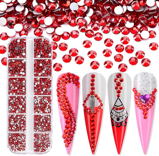 3600pcs Flatback Rhinestones Glass Charms Diamantes Gems Stones for Nail Art 6 Size ss4~ss12 Box Siam