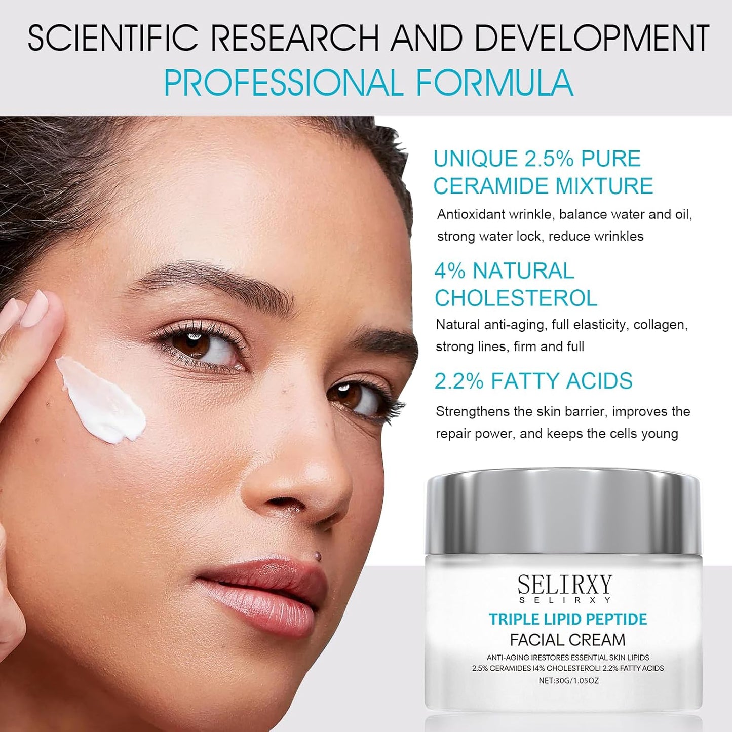 Nodfens Triple Lipid Peptide Cream for Anti-Aging - Restores & Repairs Mature Skin for Radiant, Smooth Complexion - Advanced Strength Recovery Face Moisturizer Cream