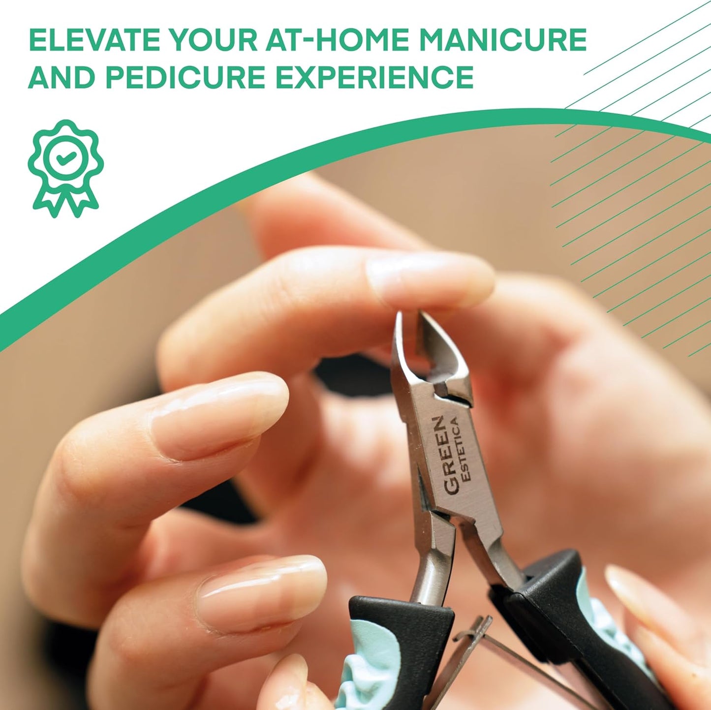 Cuticle Trimmer with Non-Slip Grip Handle Professional Stainless Steel Cuticle Cutter Sharp Blades Double Spring Cuticle Nippers for Nail Care Pedicure Manicure Nail Tools (Green-Black)