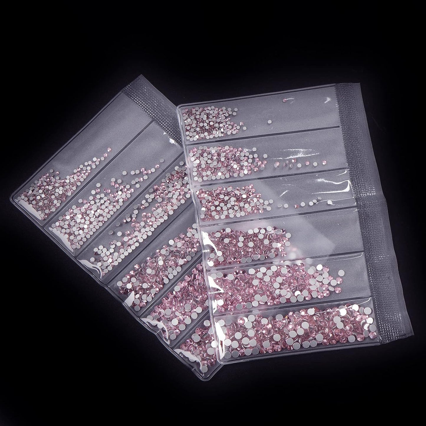 3456pcs Flatback Rhinestones Glass Charms Diamantes Gems Stones for Nail Art 6 Size ss4~ss12 Pink