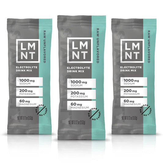 Drink LMNT Zero Sugar Electrolytes - Raw Unflavored Salt | Drink Mix | 30-Count