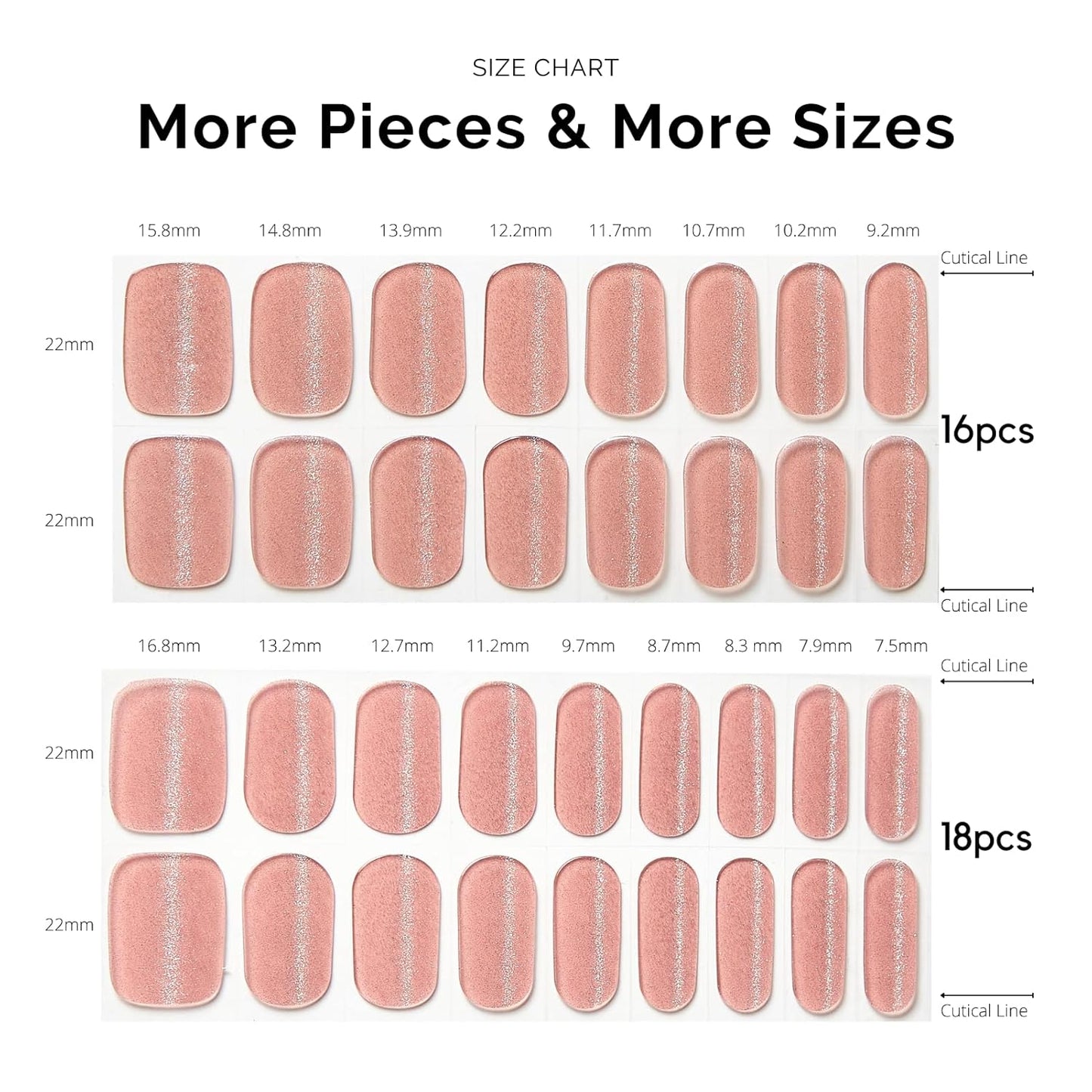 NAILOG Semi Cured Gel Nail Strips - 34 pcs | Buy 2 Get 1 UV Lamp | Long Lasting Nail Polish Sticker Wraps with Glossy Gel Finish, Pink Gleam