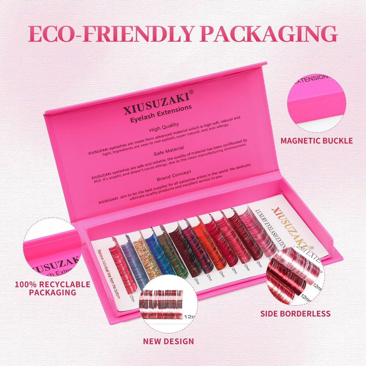 Glitter Spike Tinsel Eyelash Extensions 0.07 Colored Lashes Extension C Curl Lashes 8mm Lash Extensions Soft False Eyelashes Volume Lashes 12 Rows Professional Use(Glitter,0.07-C,8mm)