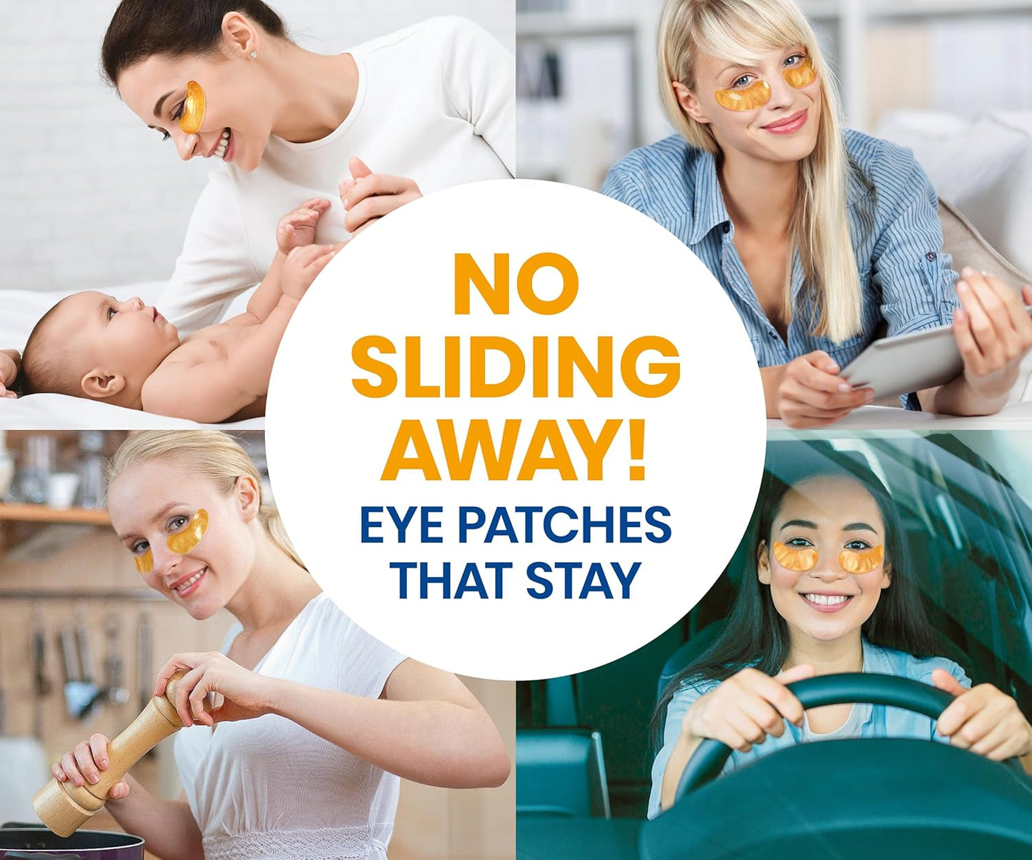 Stylia Under Eye Patches for Puffy Eyes and Dark Circles (20 Pairs) - 24k Gold Under Eye Mask with Vitamin C, Hyaluronic Acid, Pearl Extract - Eye Masks for Dark Circles and Puffiness